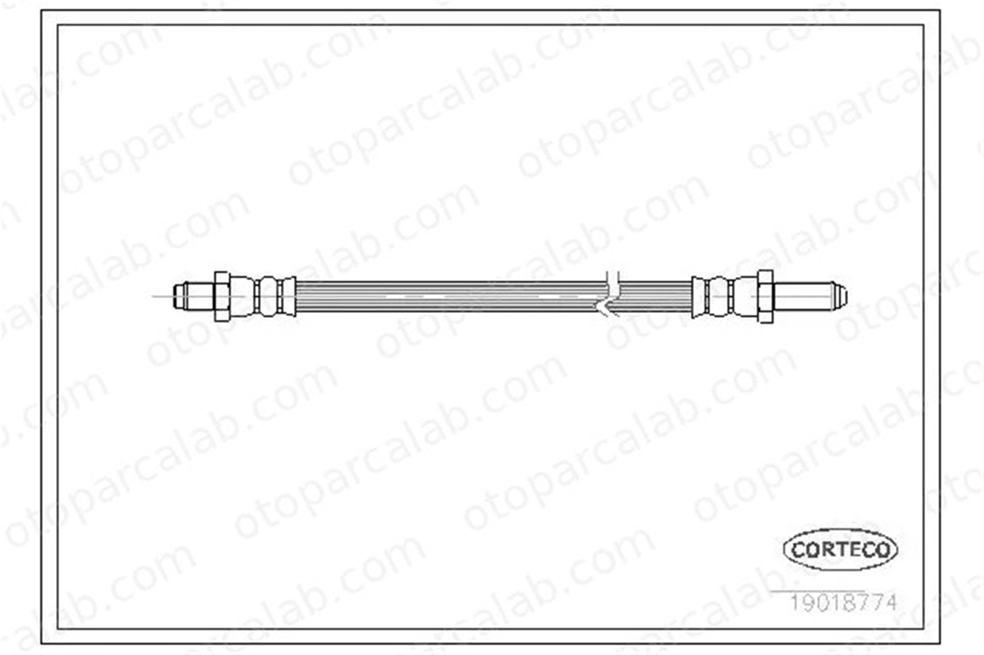 CORTECO 19018774 Fren Hortumu Arka Sağ veya Sol FORD SIERRA II Turnier SIERRA II 42021 6125636
