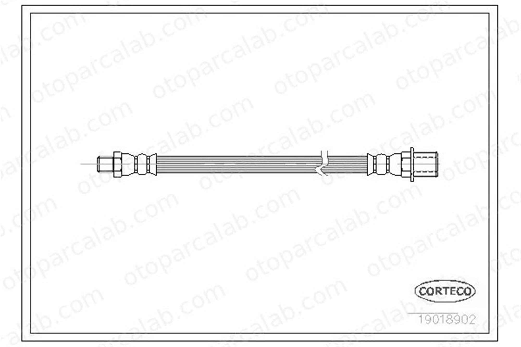 CORTECO 19018902 Fren Hortumu Ön Sağ veya Sol PEUGEOT 404 504 19018902 480612