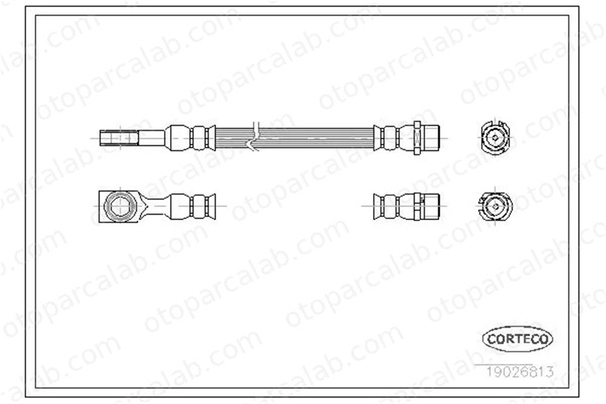 CORTECO 19026813 Fren Hortumu Arka Sağ veya Sol OPEL ASTRA G Station wagon ASTRA G Sedan 5562079 90498331