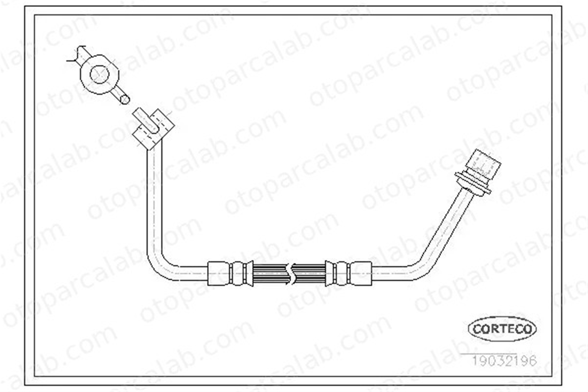 CORTECO 19032196 Fren Hortumu Ön Sağ FORD TRANSIT Panelvan/Van TRANSIT Minibüs/Otobüs 1631048 6142529