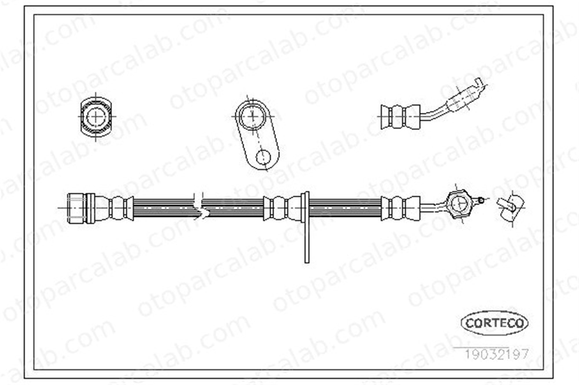 CORTECO 19032197 Fren Hortumu Ön Sağ TOYOTA CARINA E VI 9094702695 9094702742