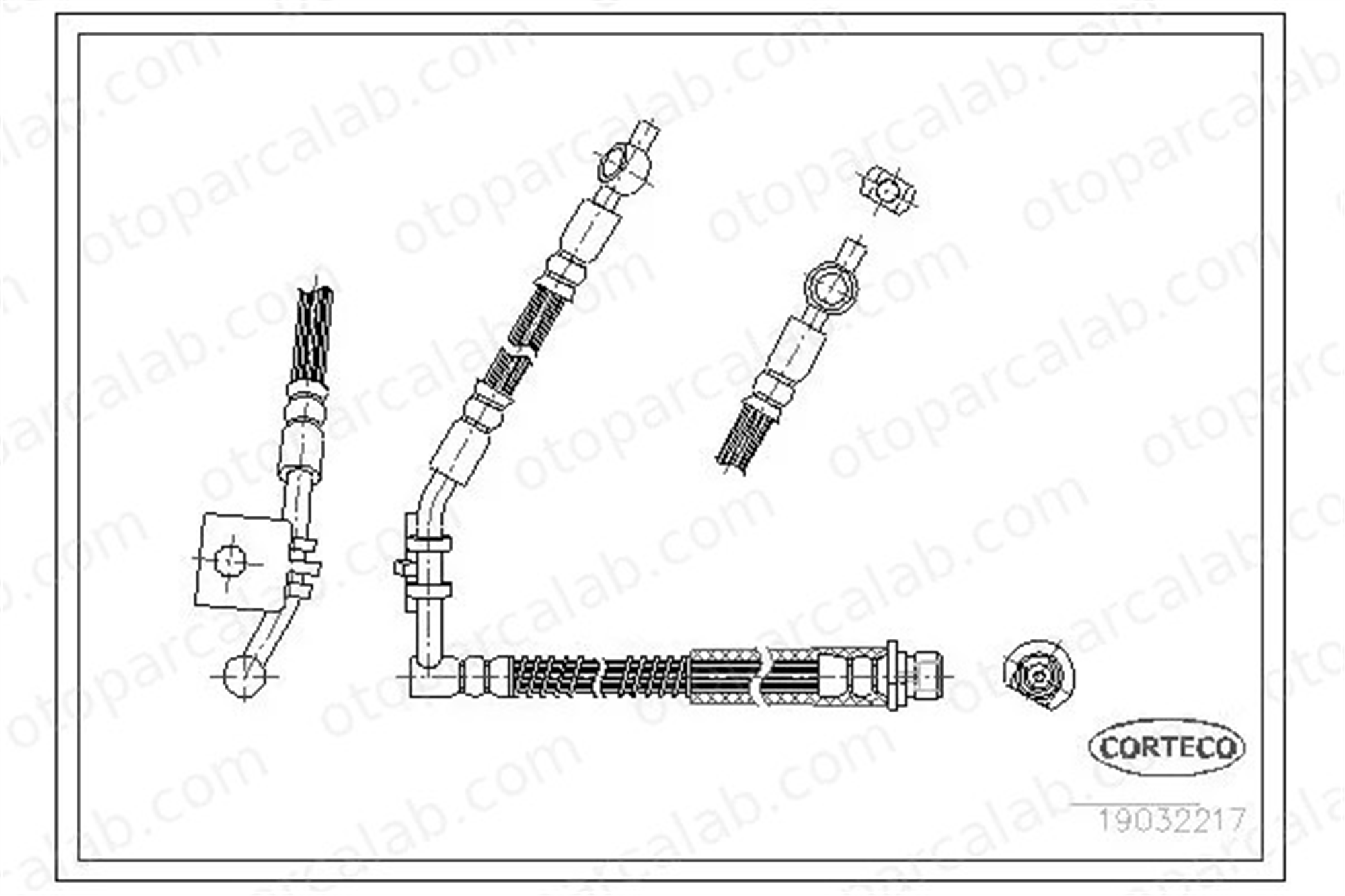 CORTECO 19032217 Fren Hortumu Ön Sol ROVER 100 / METRO Hatchback MG MG TF 19032217 GBH255