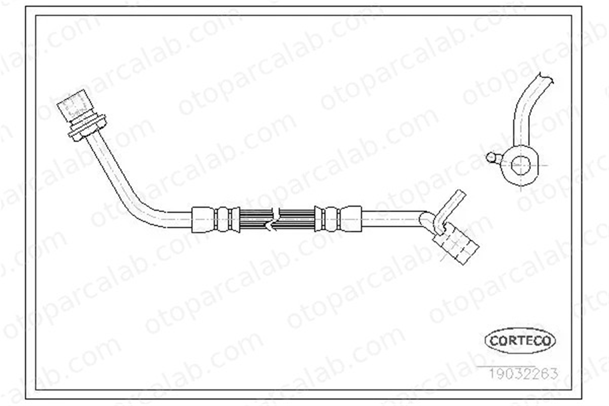 CORTECO 19032263 Fren Hortumu Ön Sağ FORD TRANSIT Panelvan/Van TRANSIT Minibüs/Otobüs 19032263 1631045