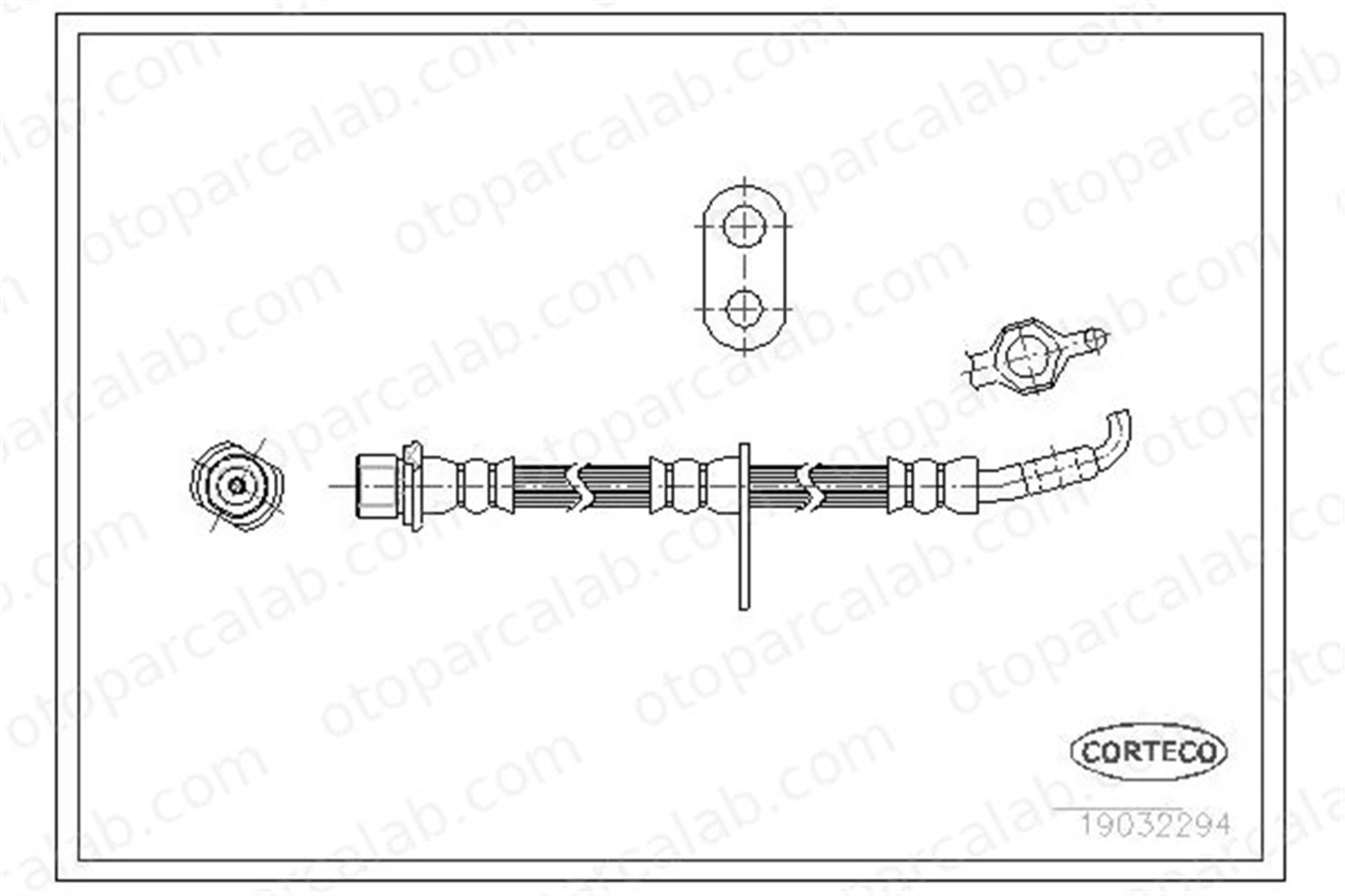 CORTECO 19032294 Fren Hortumu Ön Sağ TOYOTA COROLLA COROLLA Compact 19032294 9094702659