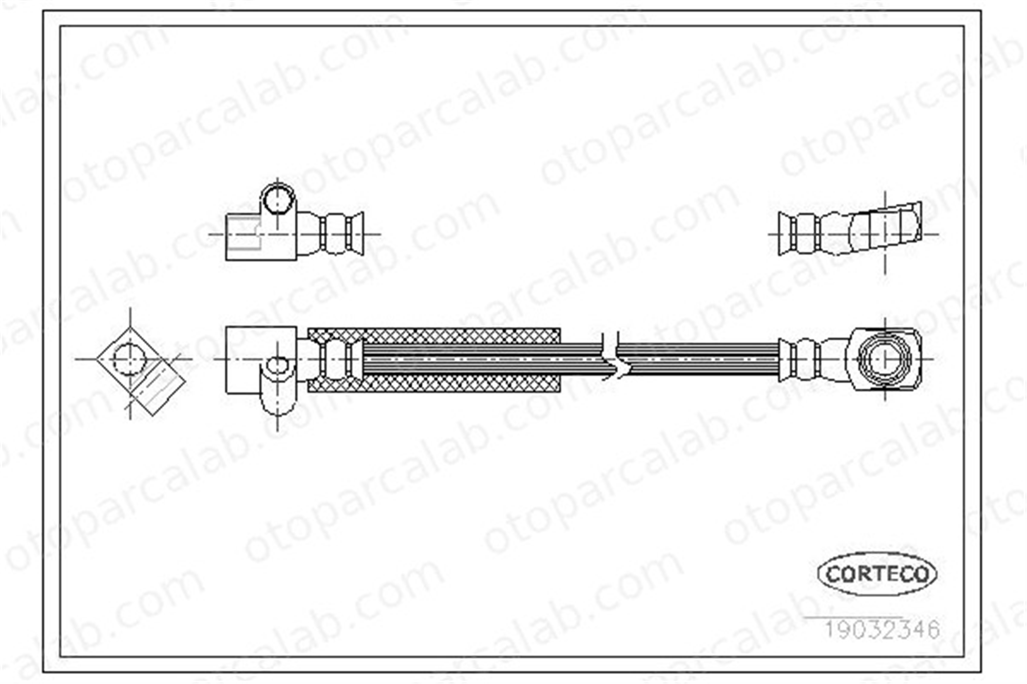 CORTECO 19032346 Fren Hortumu Ön Sol OPEL KADETT E Hatchback KADETT E Station wagon 19032346 562336