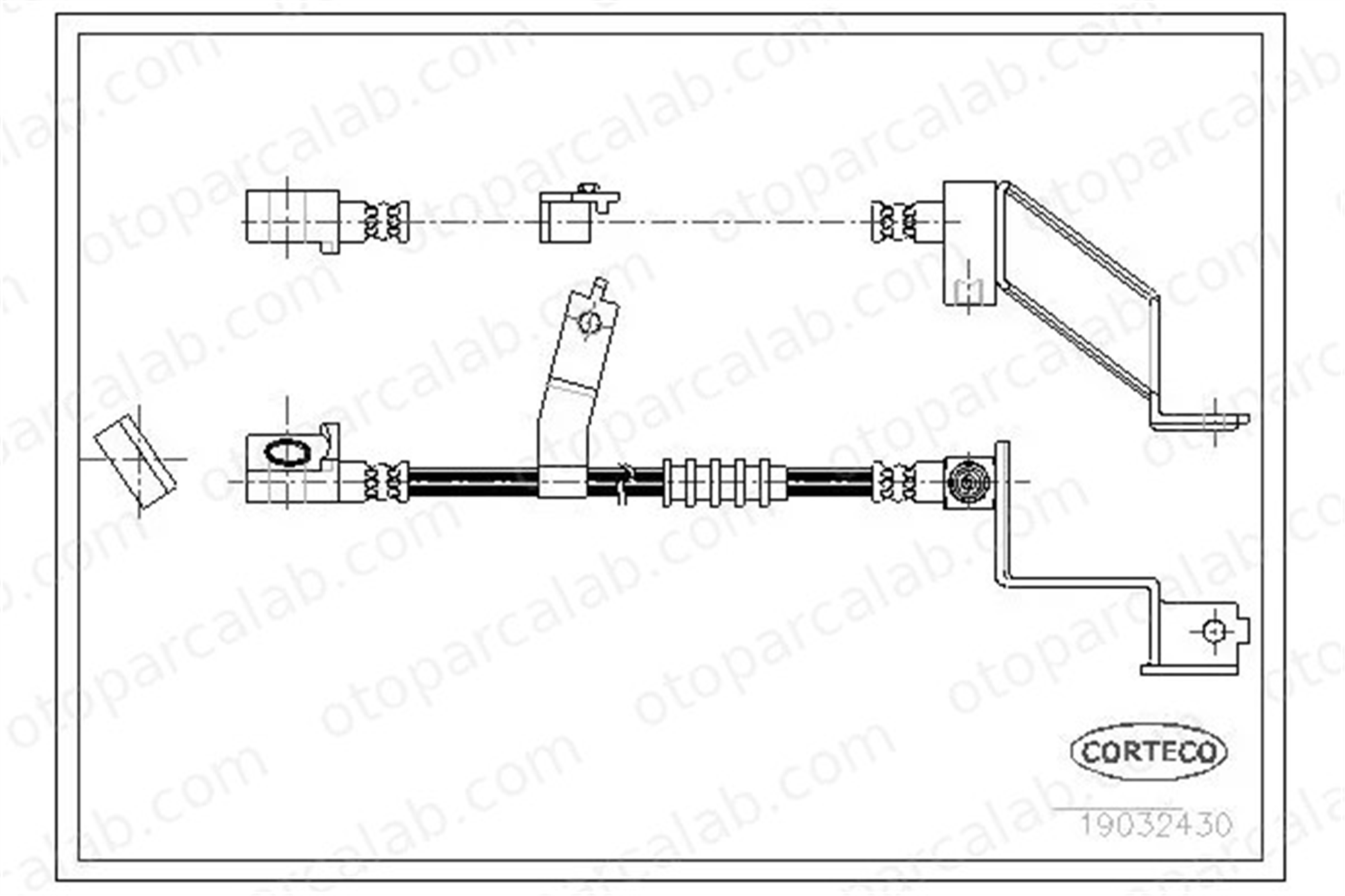 CORTECO 19032430 Fren Hortumu Ön Sol CHRYSLER VOYAGER / GRAND VOYAGER III 4797621