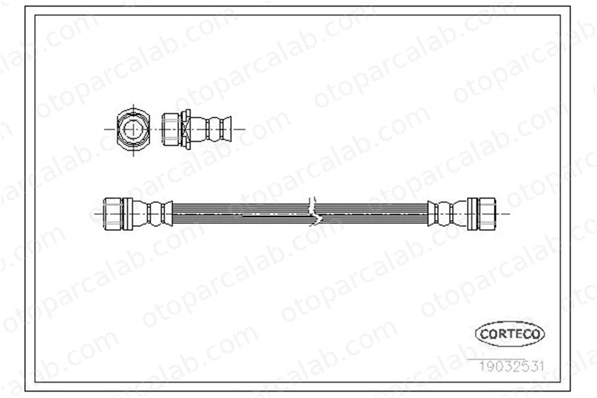 CORTECO 19032531 Fren Hortumu Ön Sağ veya Sol TOYOTA CARINA IV HILUX V Pick-up 19032531 9094702447