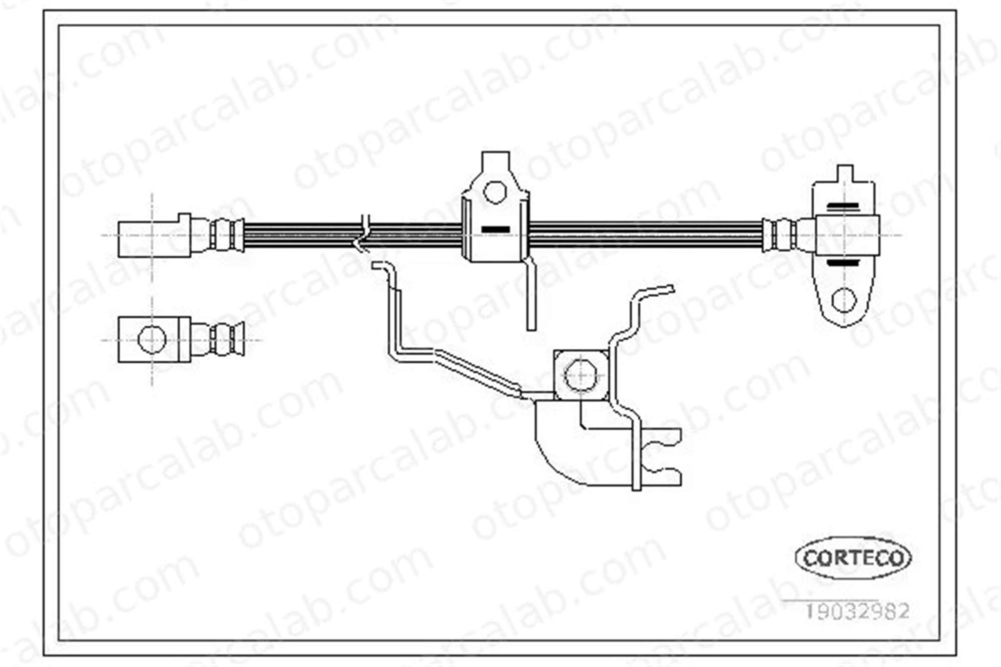 CORTECO 19032982 Fren Hortumu Ön Sağ FORD TRANSIT Panelvan/Van TRANSIT Platform şasi 19032982 4041433