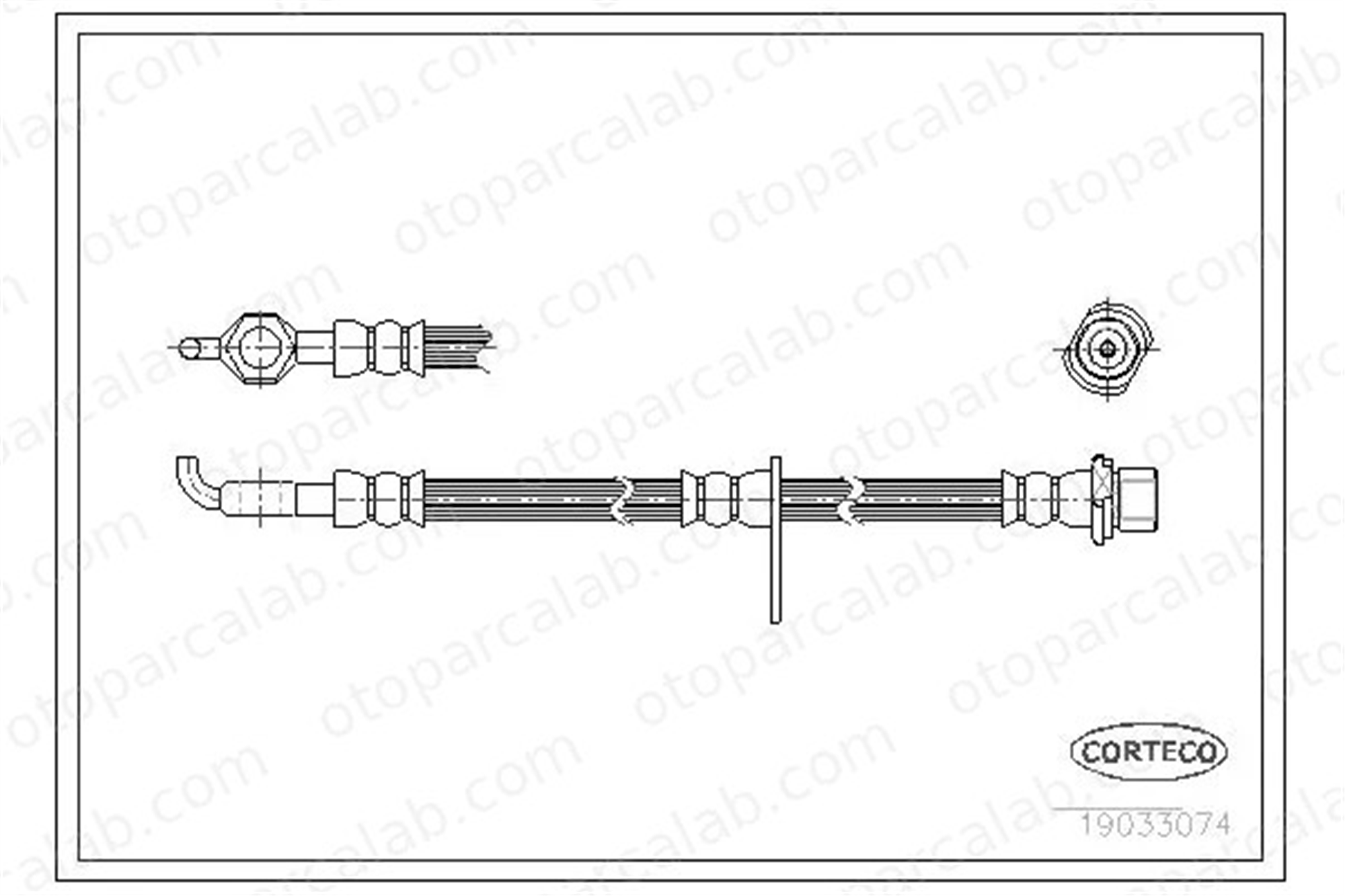 CORTECO 19033074 Fren Hortumu Ön Sol TOYOTA COROLLA Verso COROLLA 9094702C48