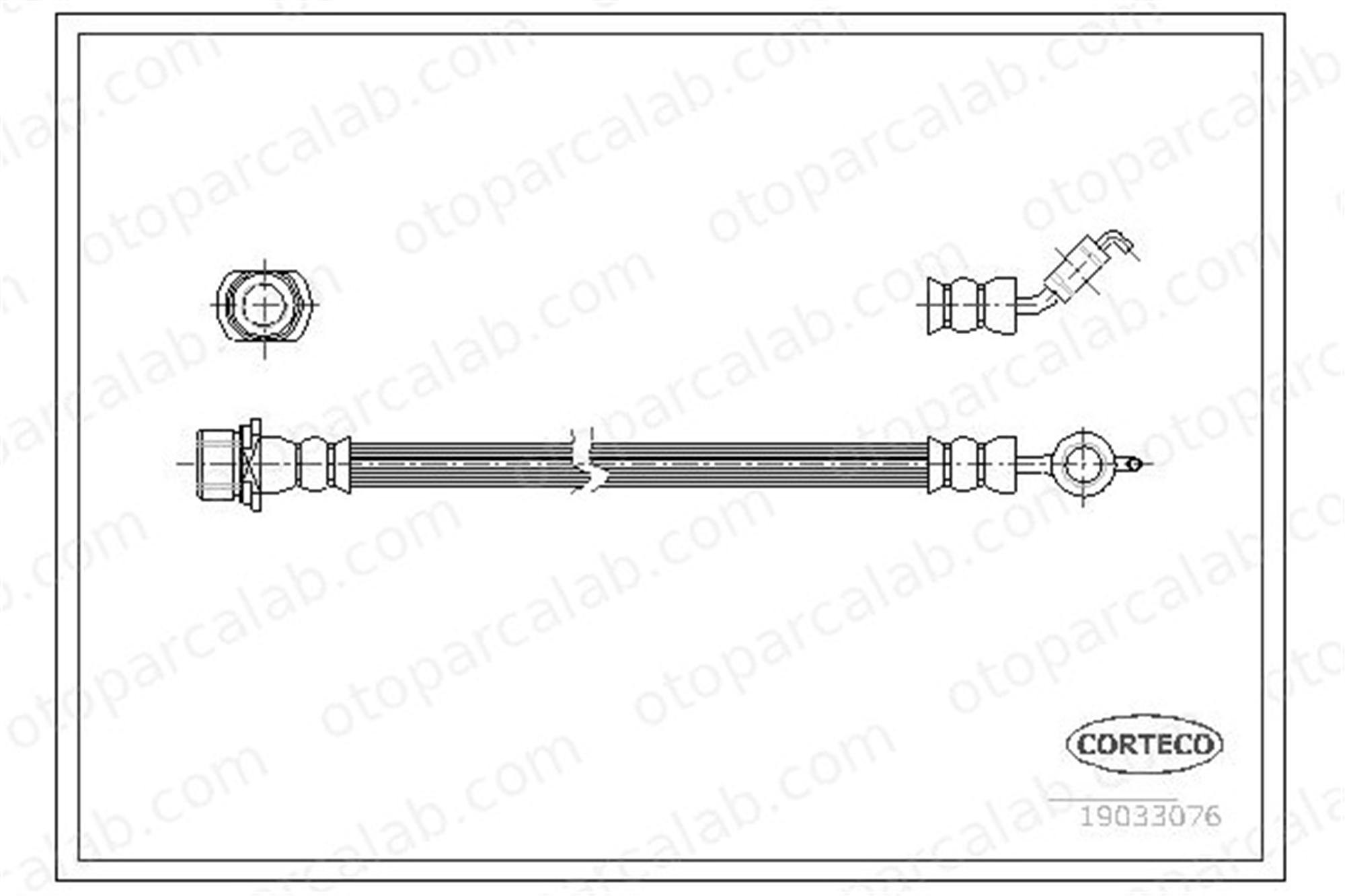 CORTECO 19033076 Fren Hortumu Arka Sağ veya Sol TOYOTA COROLLA COROLLA Station wagon 19033076 9008094133