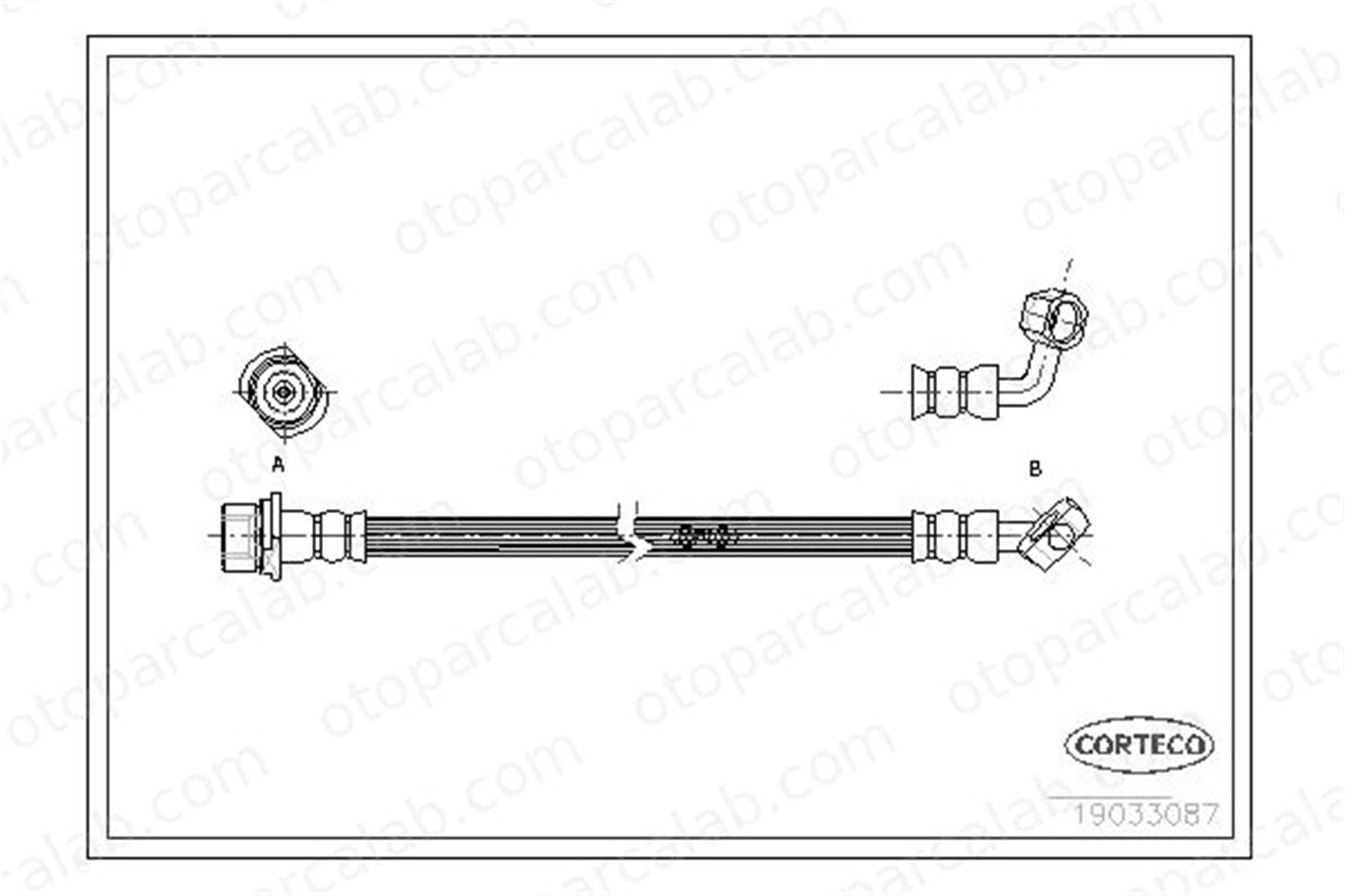 CORTECO 19033087 Fren Hortumu Arka Sağ TOYOTA LAND CRUISER 80 LAND CRUISER 19033087 9094702614
