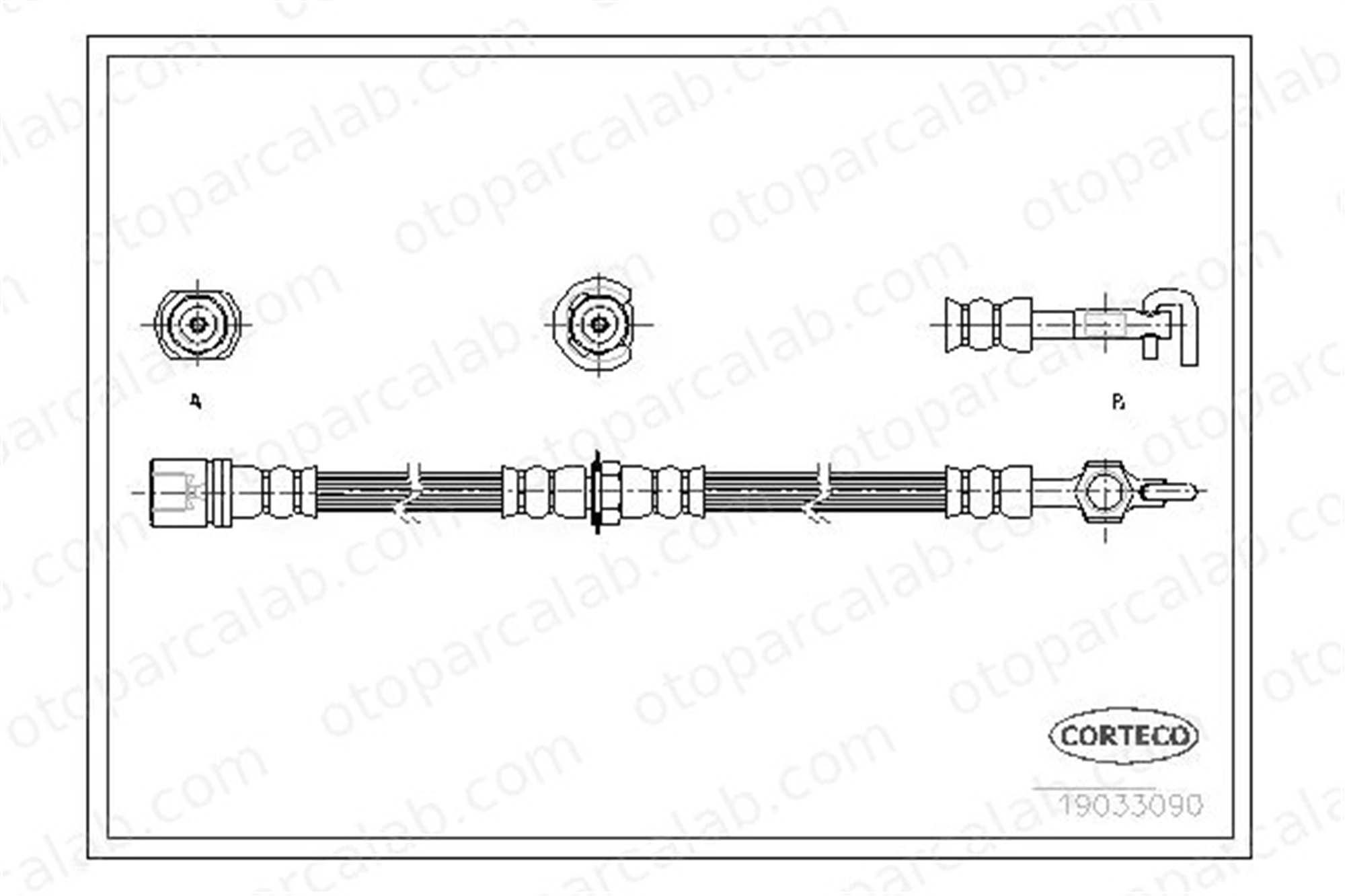 CORTECO 19033090 Fren Hortumu Ön Sağ TOYOTA MR2 II CELICA Coupe 19033090 9094702609