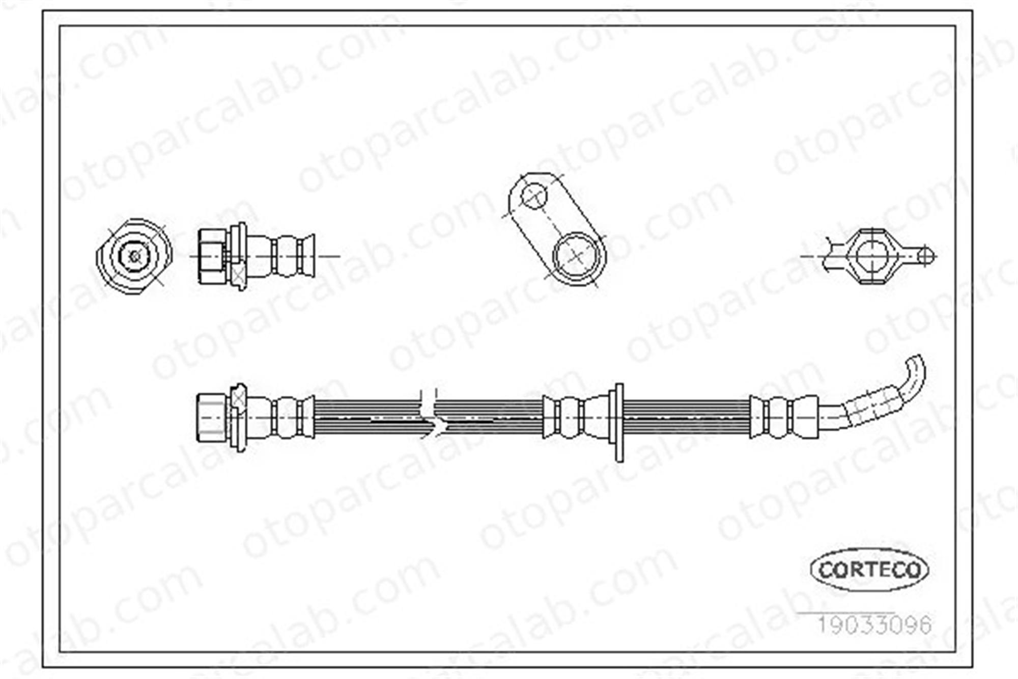 CORTECO 19033096 Fren Hortumu Ön Sol TOYOTA CARINA E VI Sedan CARINA E VI Sportswagon 19033096 9094702888