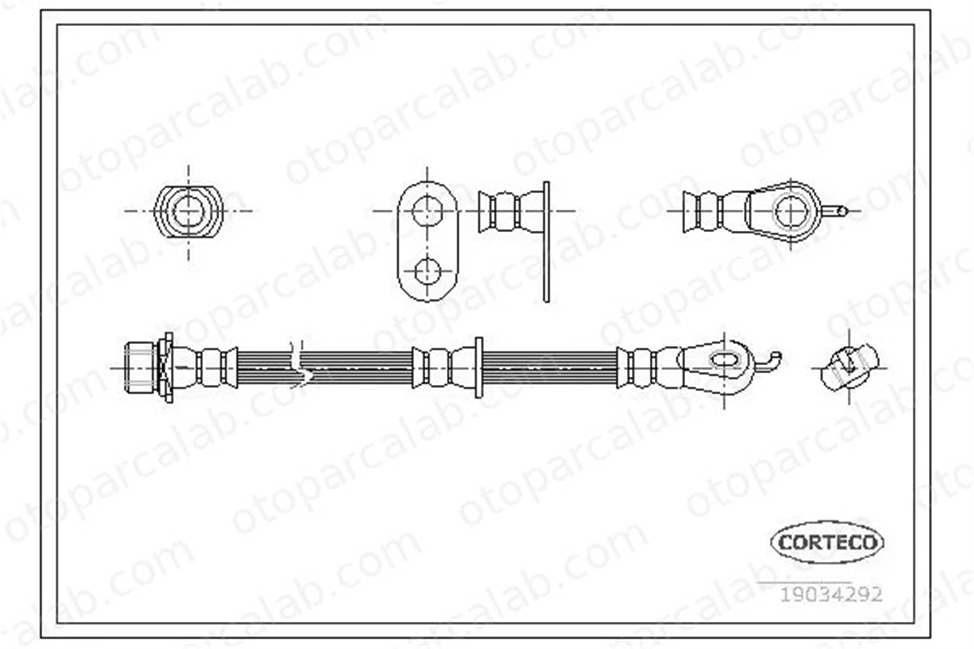 CORTECO 19034292 Fren Hortumu Ön Sol CITROËN C1 TOYOTA AYGO 4806E2 90947W2002