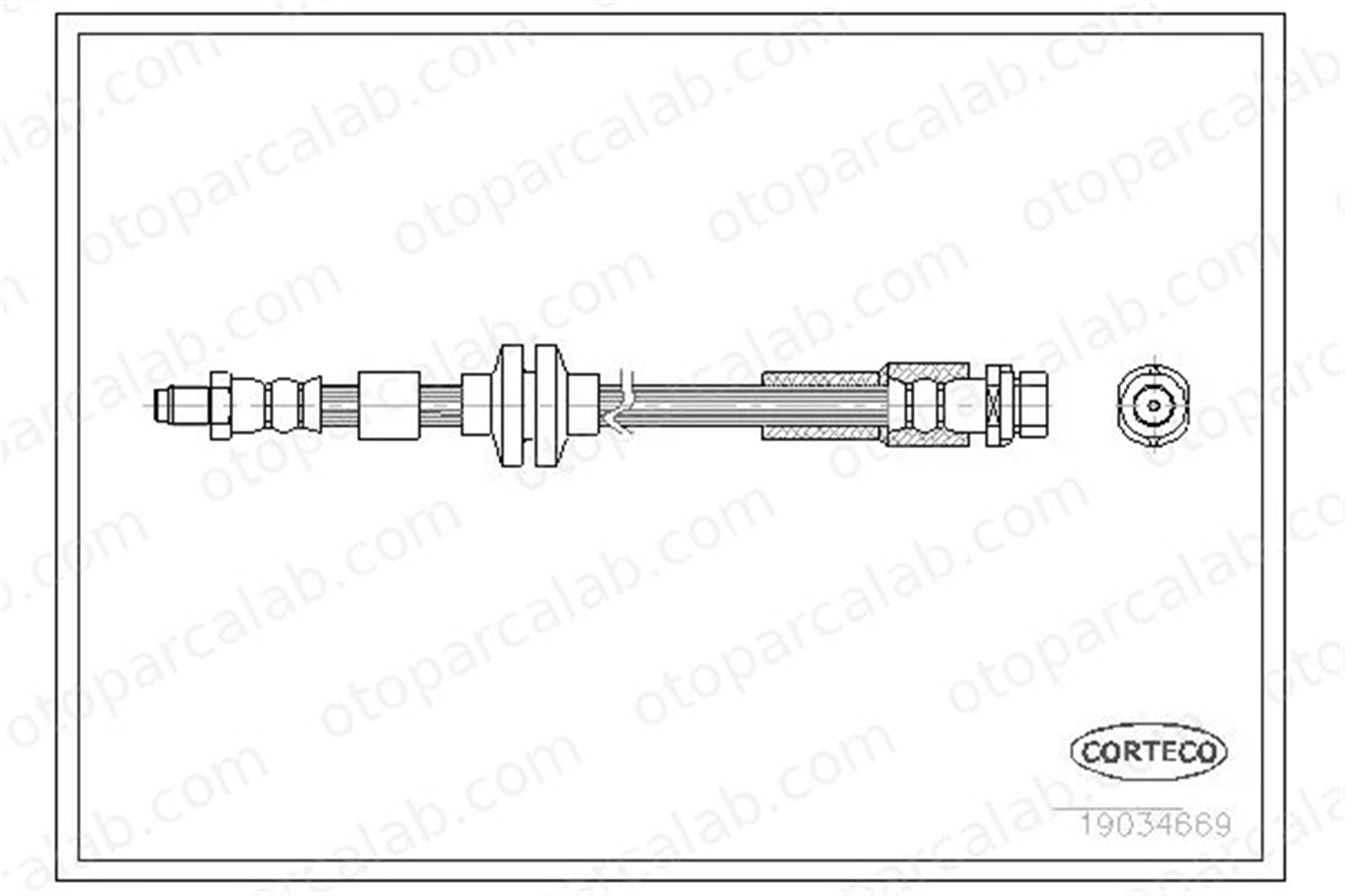 CORTECO 19034669 Fren Hortumu Arka Sağ veya Sol FORD FOCUS II C-MAX 19034669 1309224