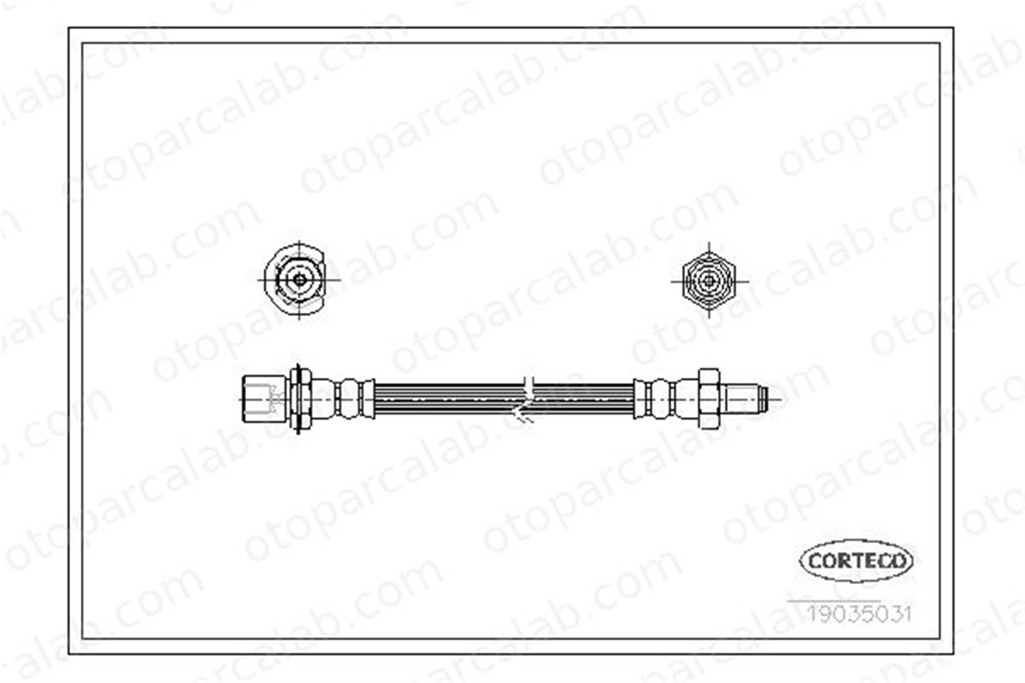 CORTECO 19035031 Fren Hortumu Arka Sol TOYOTA COROLLA COROLLA Hatchback 19035031 9694031284
