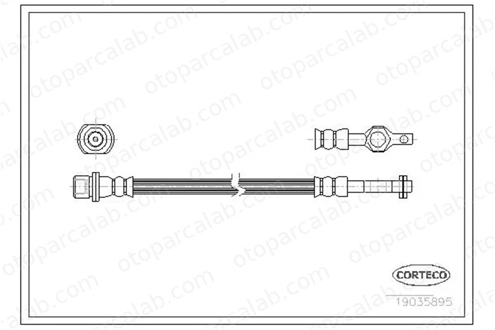 CORTECO 19035895 Fren Hortumu Ön Sağ veya Sol TOYOTA COROLLA Compact COROLLA 19035895 9094702C41