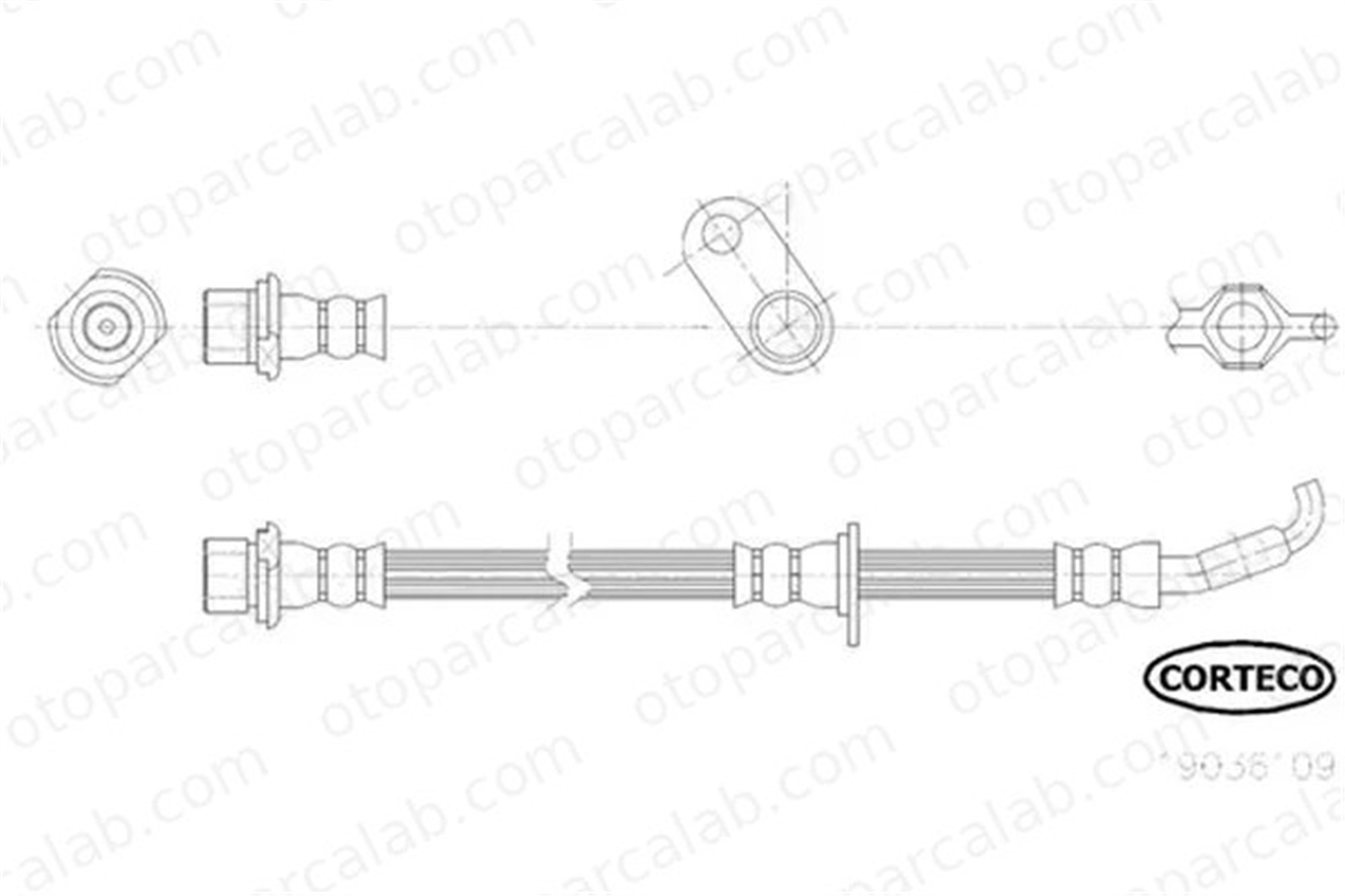 CORTECO 19036109 Fren Hortumu Ön Sol TOYOTA AVENSIS Station wagon AVENSIS 19036109 9008094A61