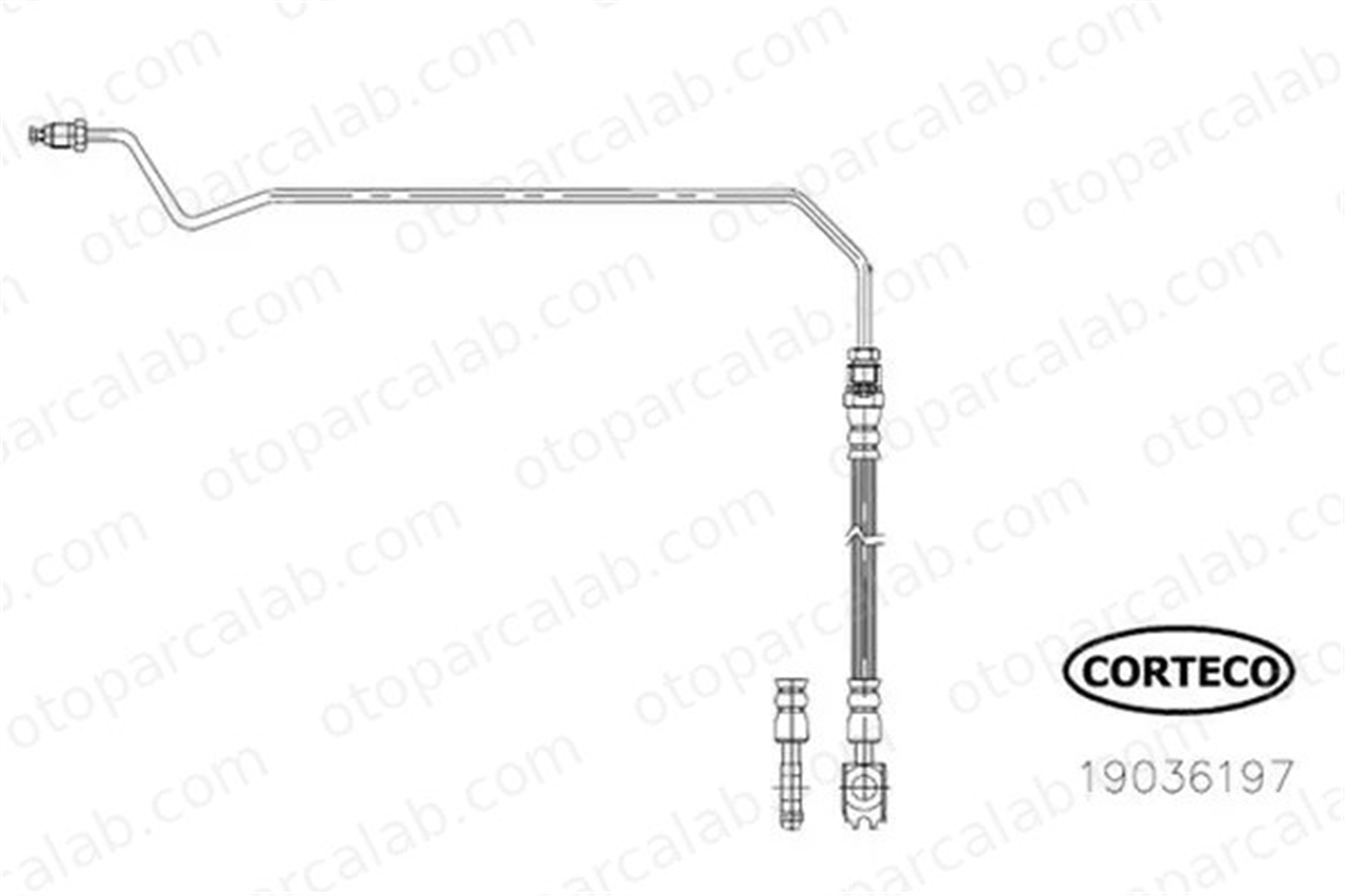 CORTECO 19036197 Fren Hortumu Arka Sol AUDI A6 C5 Avant A6 C5 19036197 8E0611763K
