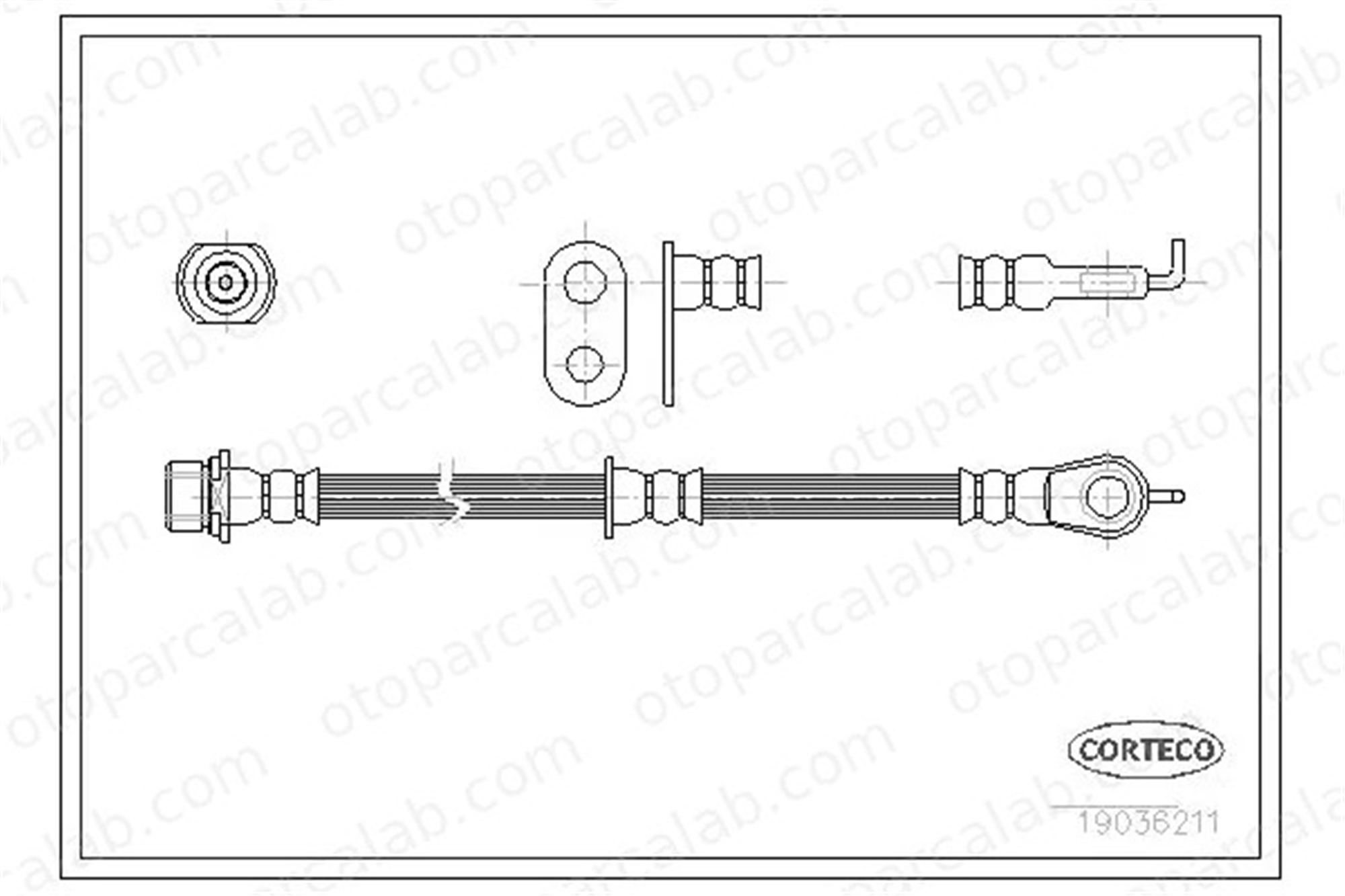 CORTECO 19036211 Fren Hortumu Ön Sağ TOYOTA YARIS 19036211 9008094204