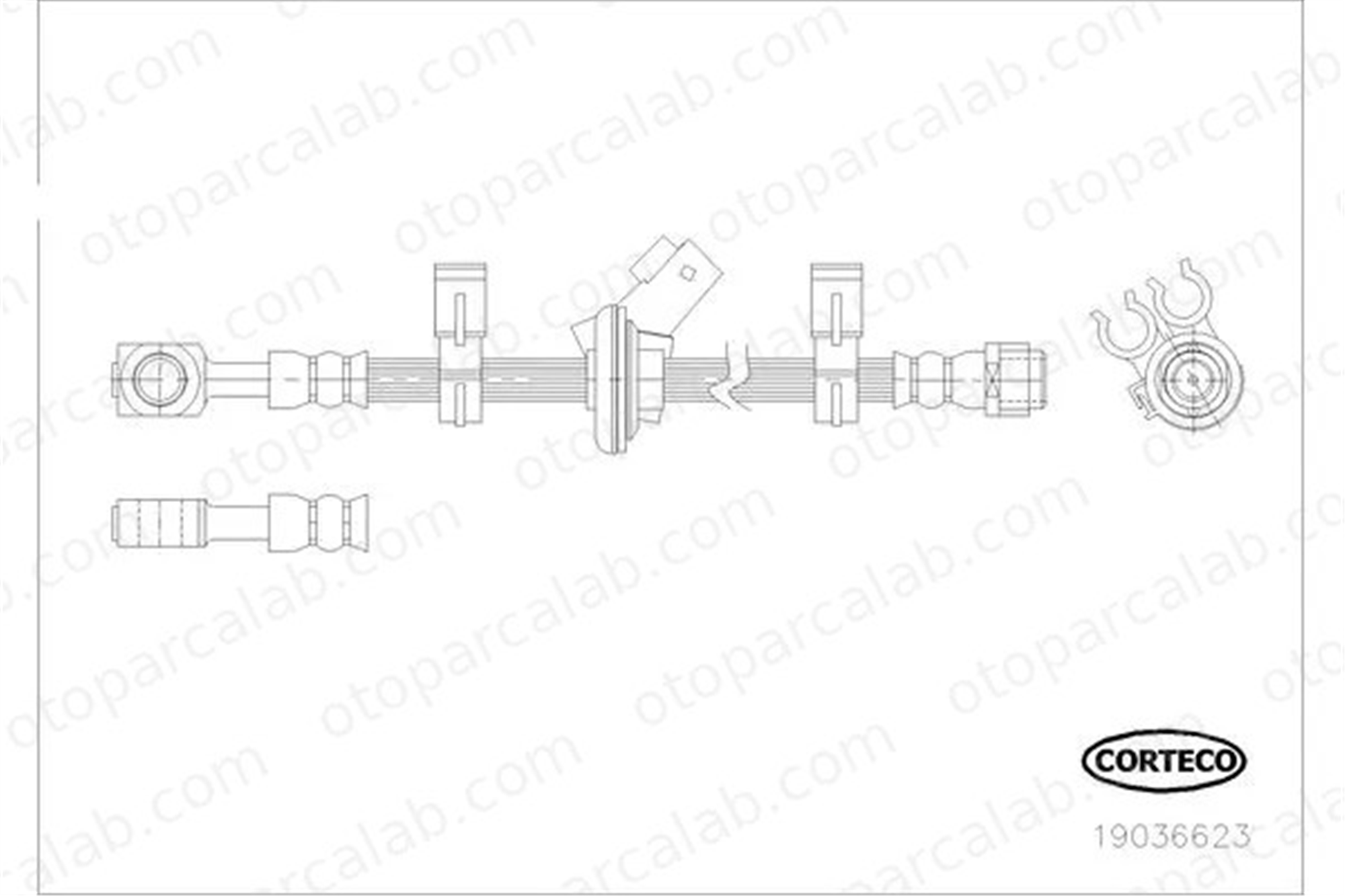 CORTECO 19036623 Fren Hortumu Ön Sağ veya Sol MERCEDES-BENZ M-SERISI 19036623 A1634202048