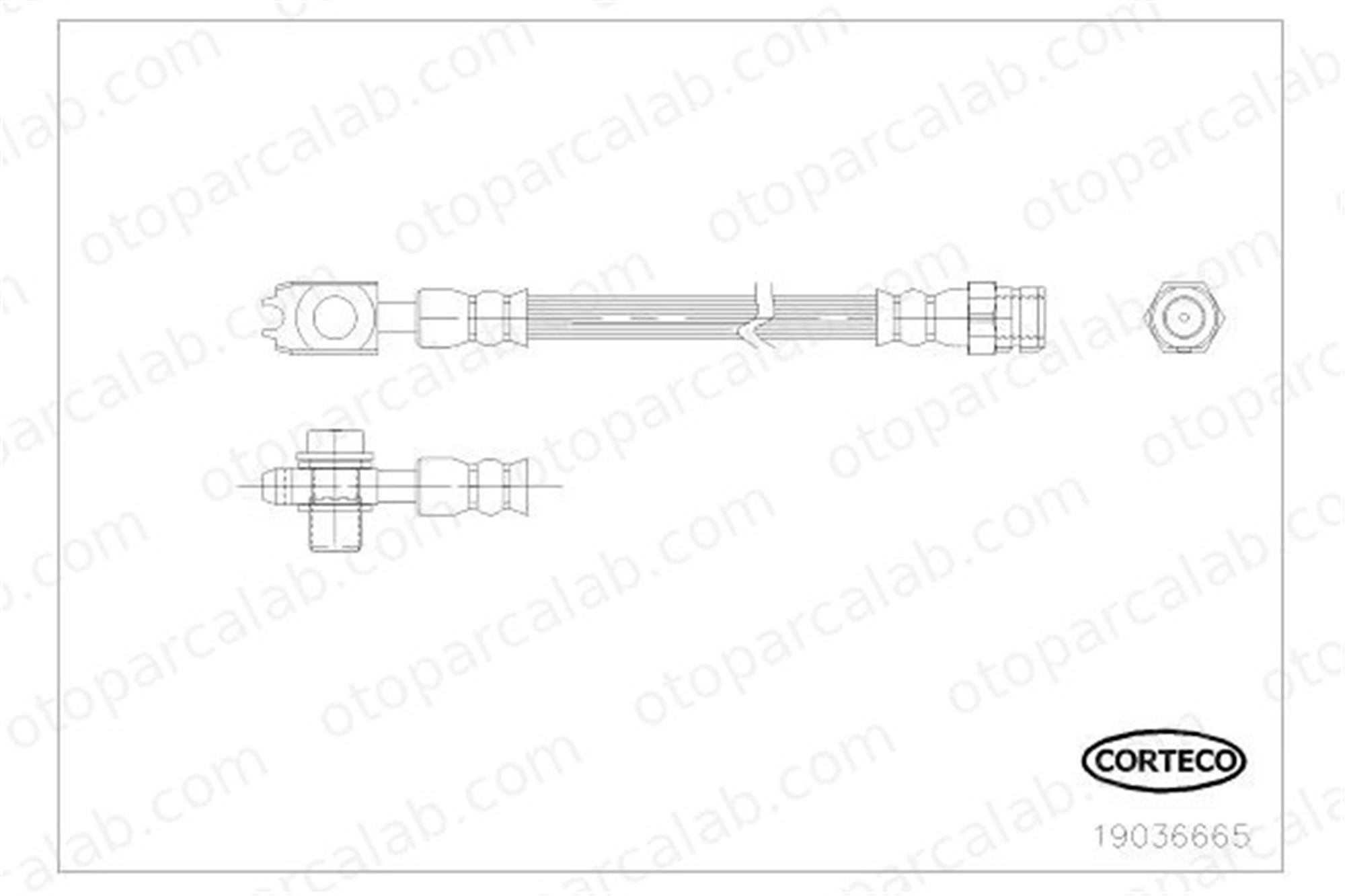 CORTECO 19036665 Fren Hortumu Arka Sağ VW GOLF VI SCIROCCO III 1K0611776