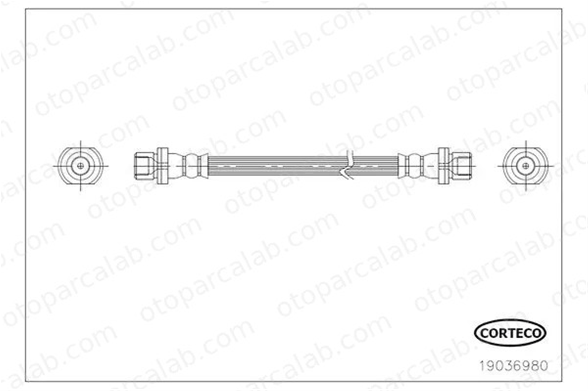 CORTECO 19036980 Fren Hortumu Arka Sağ veya Sol TOYOTA AURIS COROLLA Sedan 90947W2015