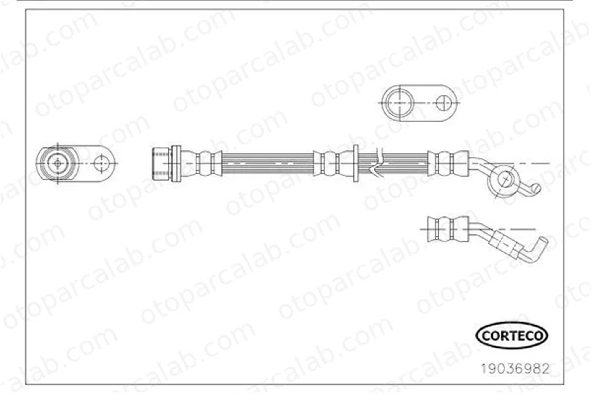 CORTECO 19036982 Fren Hortumu Arka Sağ veya Sol TOYOTA AVENSIS Sedan AVENSIS Station wagon 90947W2017