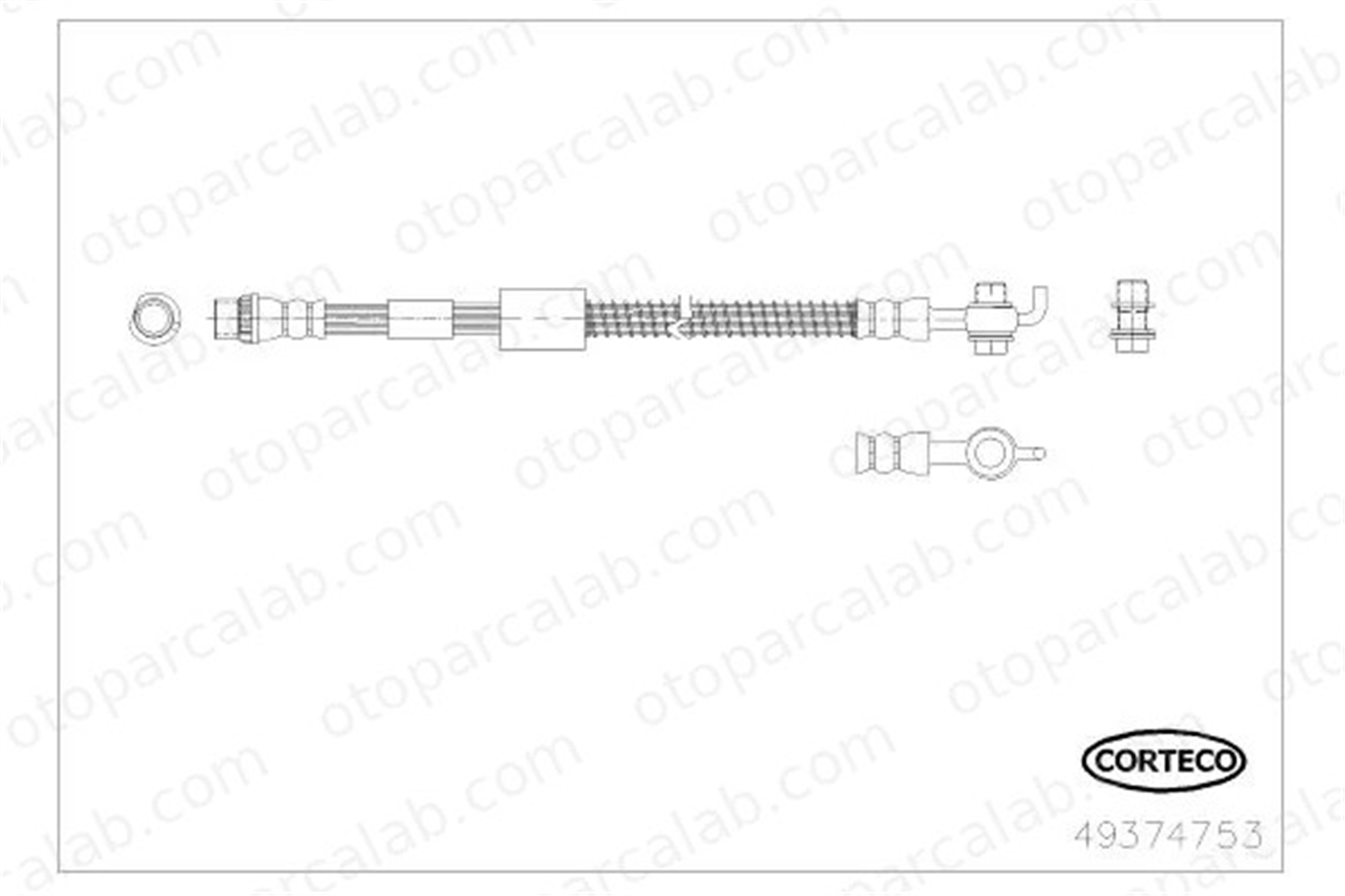 CORTECO 49374753 Fren Hortumu Ön Sol CITROËN C4 II DS4 49374753 4806N0