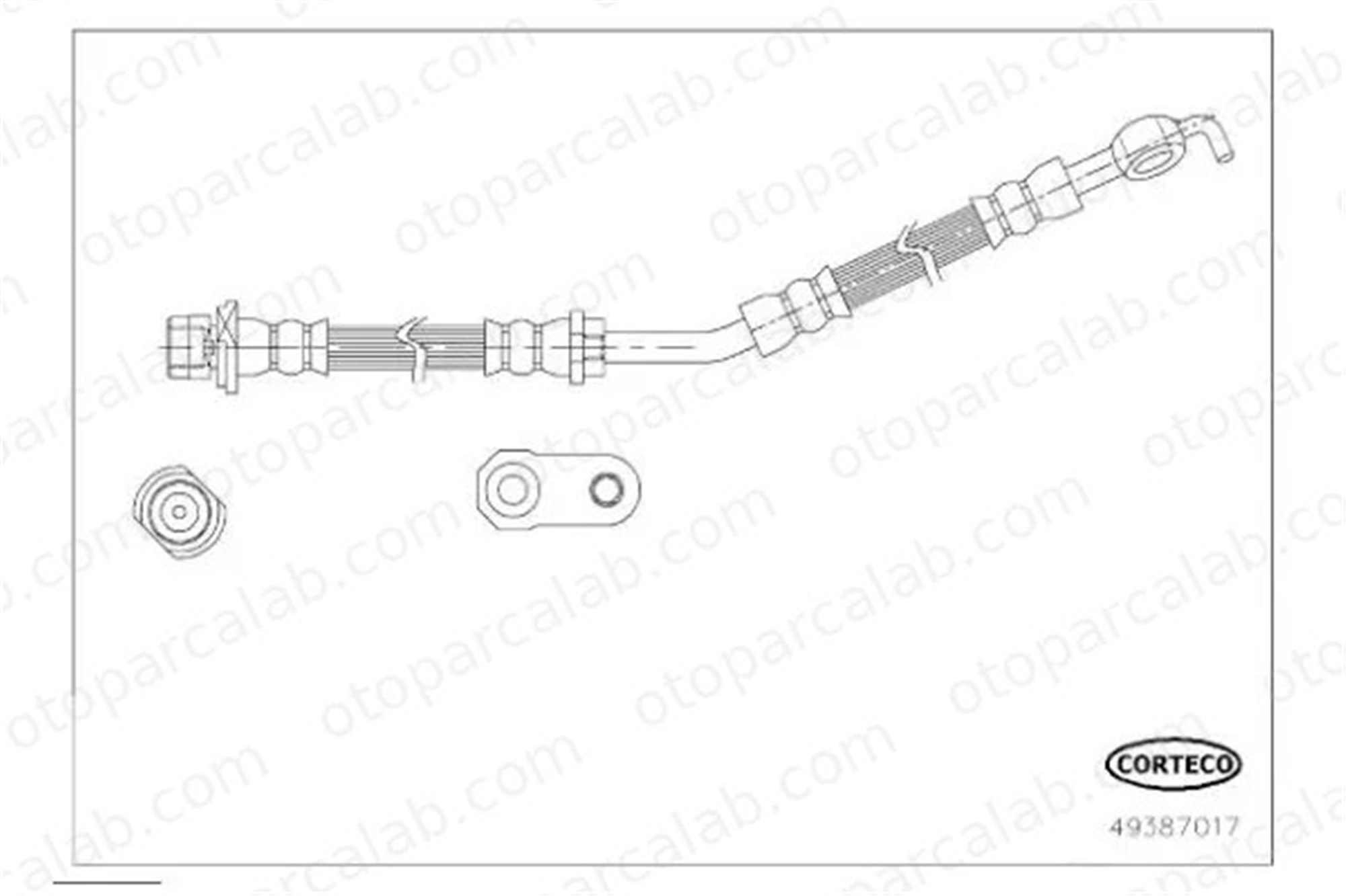 CORTECO 49387017 Fren Hortumu Arka Sağ veya Sol TOYOTA YARIS 49387017 90947W2035
