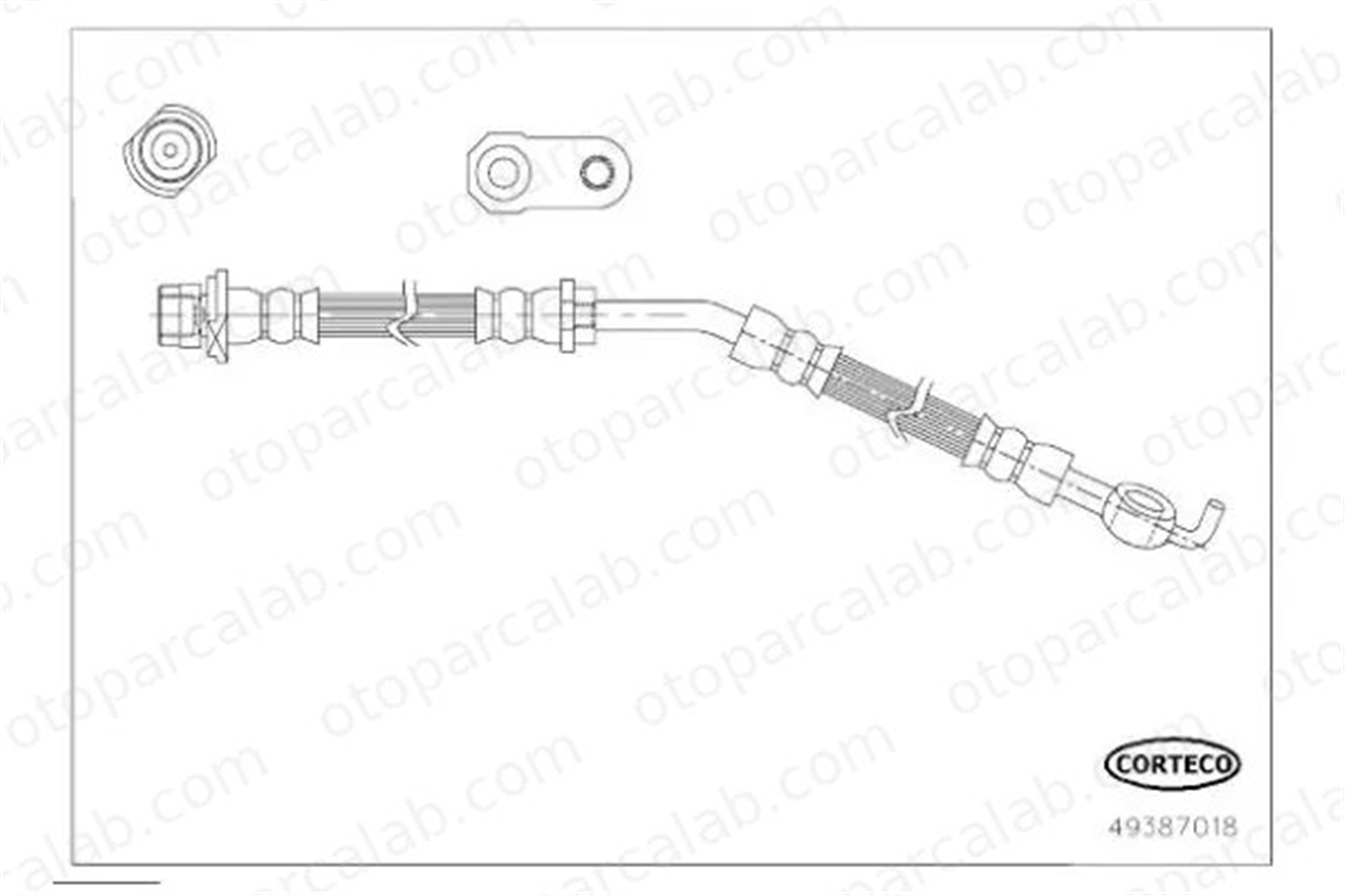 CORTECO 49387018 Fren Hortumu Arka Sağ veya Sol TOYOTA YARIS 49387018 90947W2034