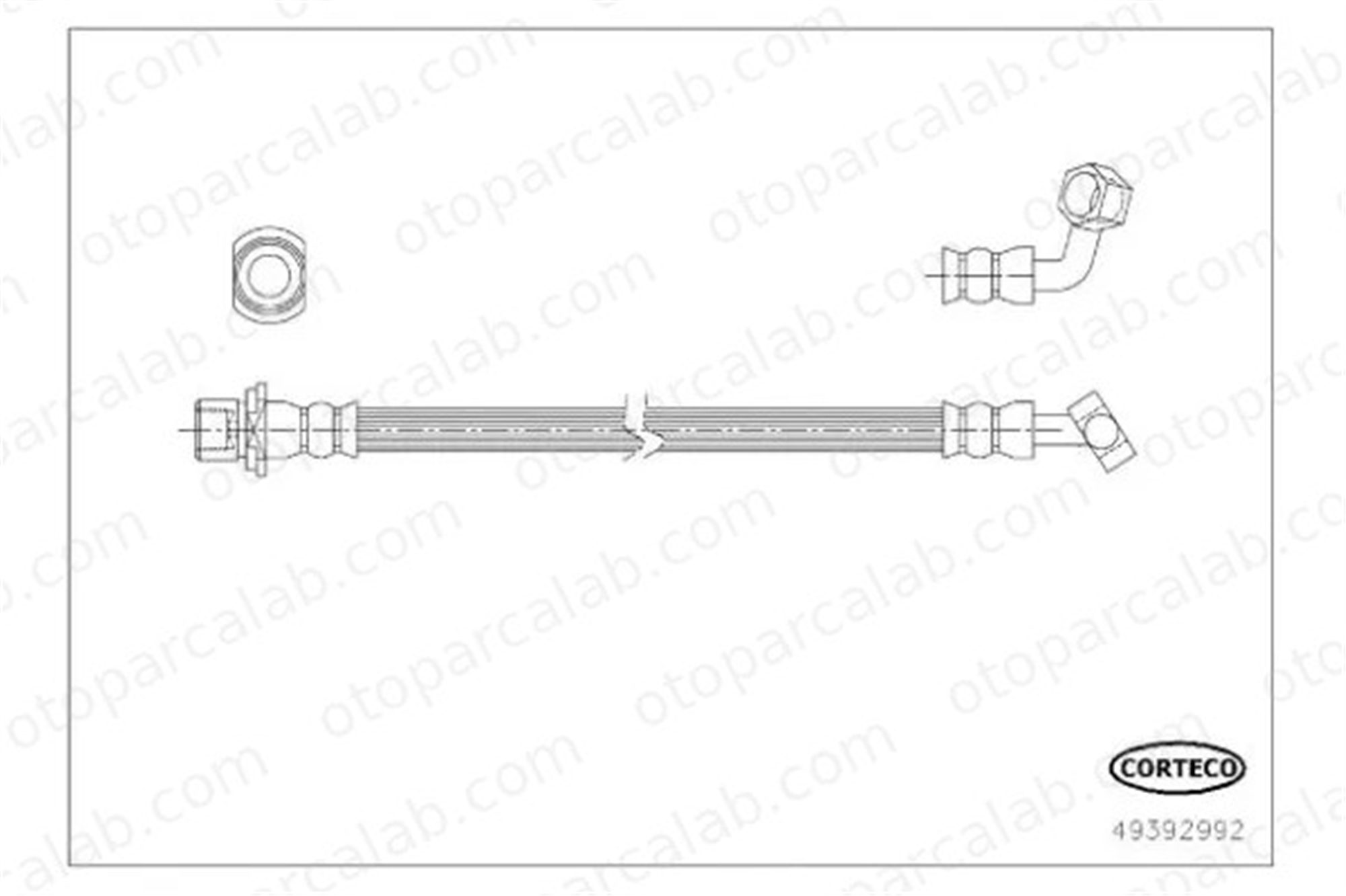 CORTECO 49392992 Fren Hortumu Arka Sol TOYOTA LAND CRUISER PRADO HILUX VII Pick-up 49392992 9094702D31