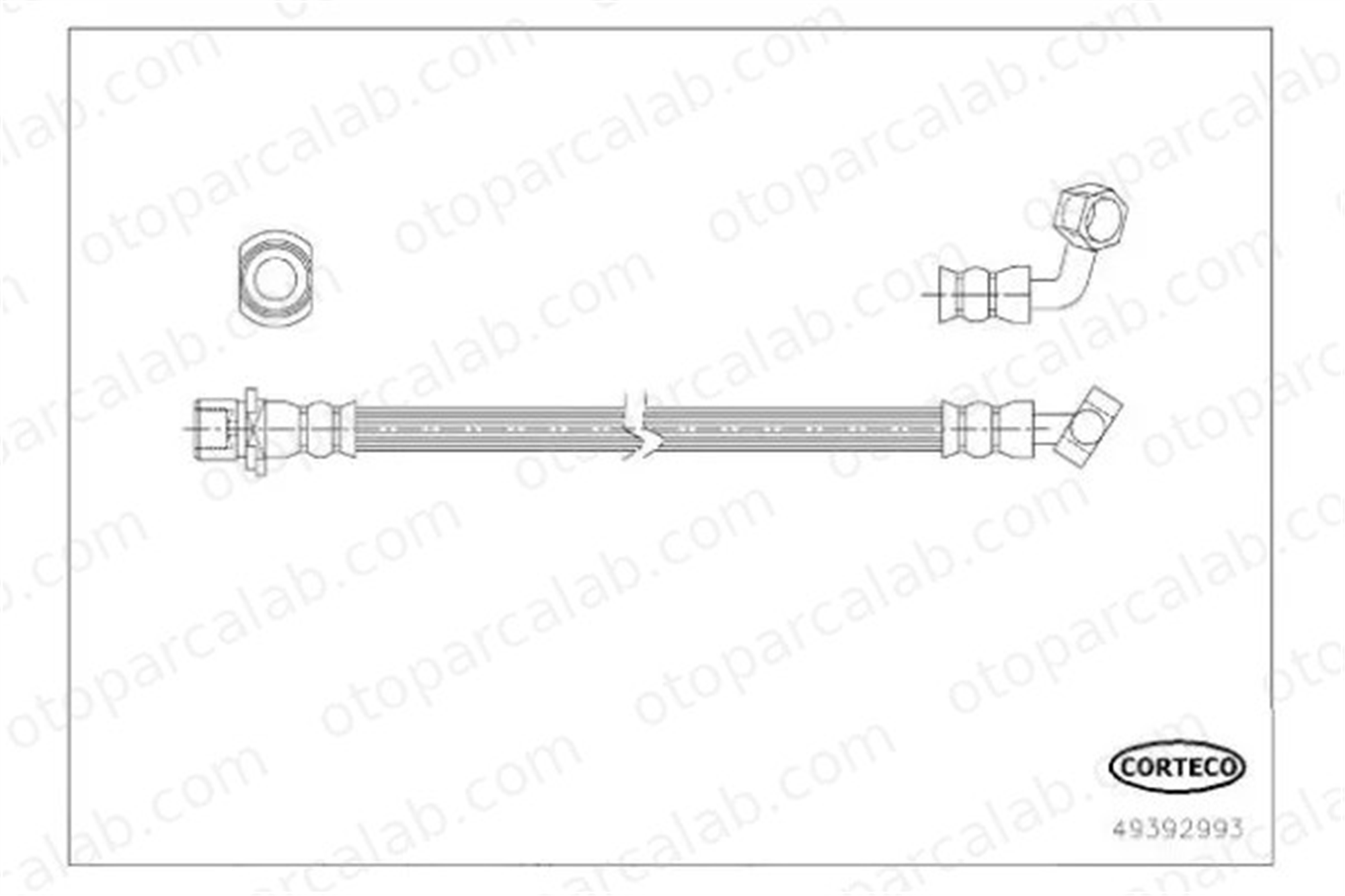 CORTECO 49392993 Fren Hortumu Arka Sol TOYOTA LAND CRUISER PRADO HILUX VII Pick-up 49392993 9094702D32