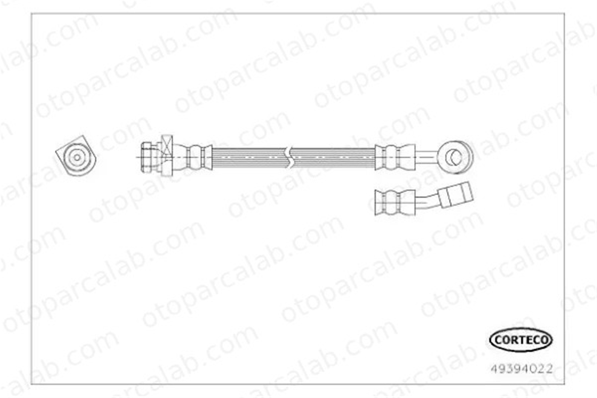 CORTECO 49394022 Fren Hortumu Arka Sol HYUNDAI i30 Station wagon i30 49394022 587372H350