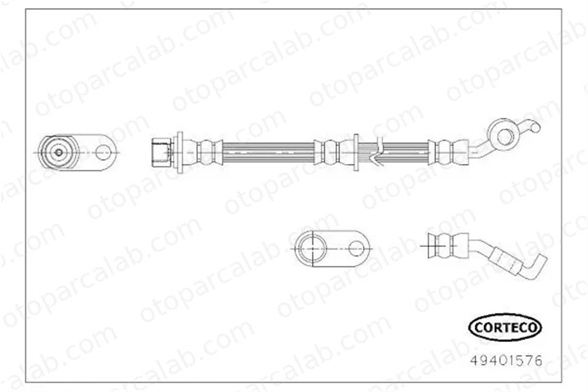 CORTECO 49401576 Fren Hortumu Arka Sol TOYOTA AVENSIS Sedan AVENSIS Station wagon 90947W2040