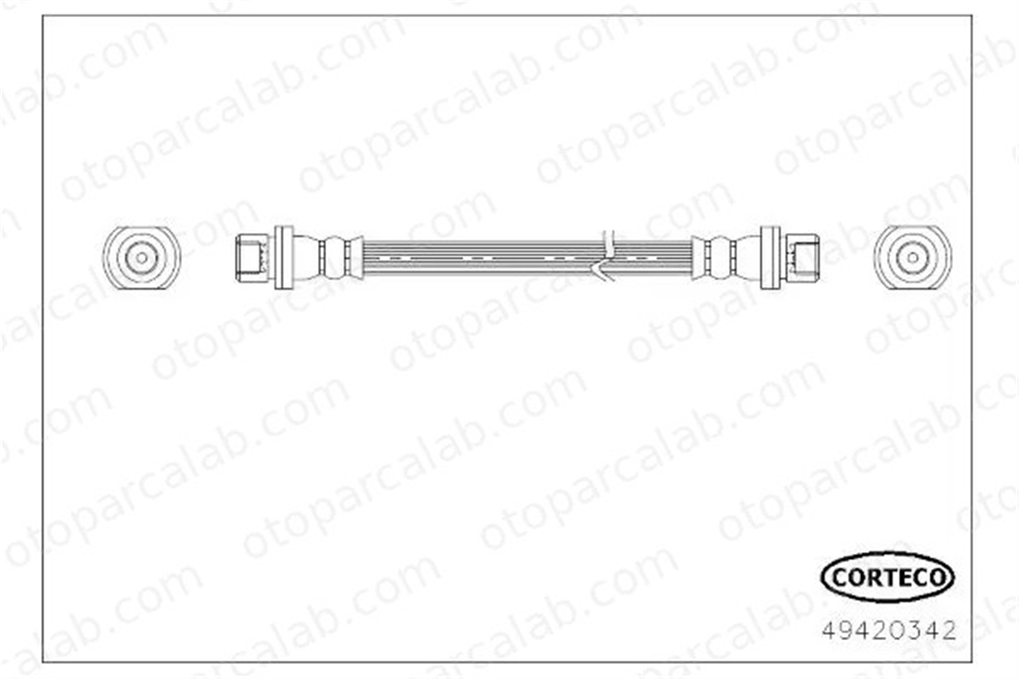 CORTECO 49420342 Fren Hortumu Arka Sol TOYOTA COROLLA Sedan COROLLA Station wagon 9094702C49