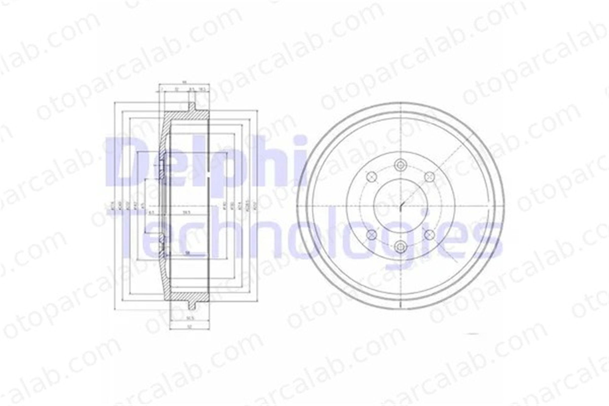 DELPHI BF169 Kampana Arka Sağ veya Sol PEUGEOT 405 I 405 I Break 424724 91509908