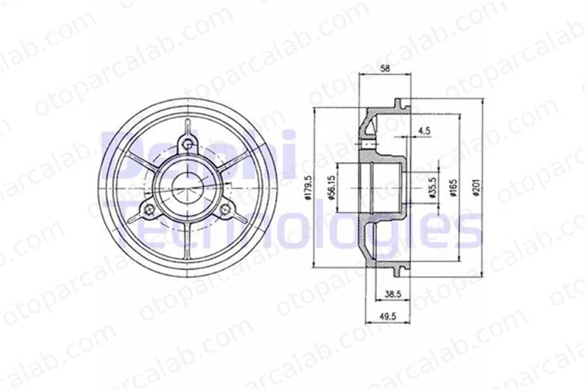 DELPHI BF267 Kampana Arka Sağ veya Sol CITROËN AX SAXO 424733 424742