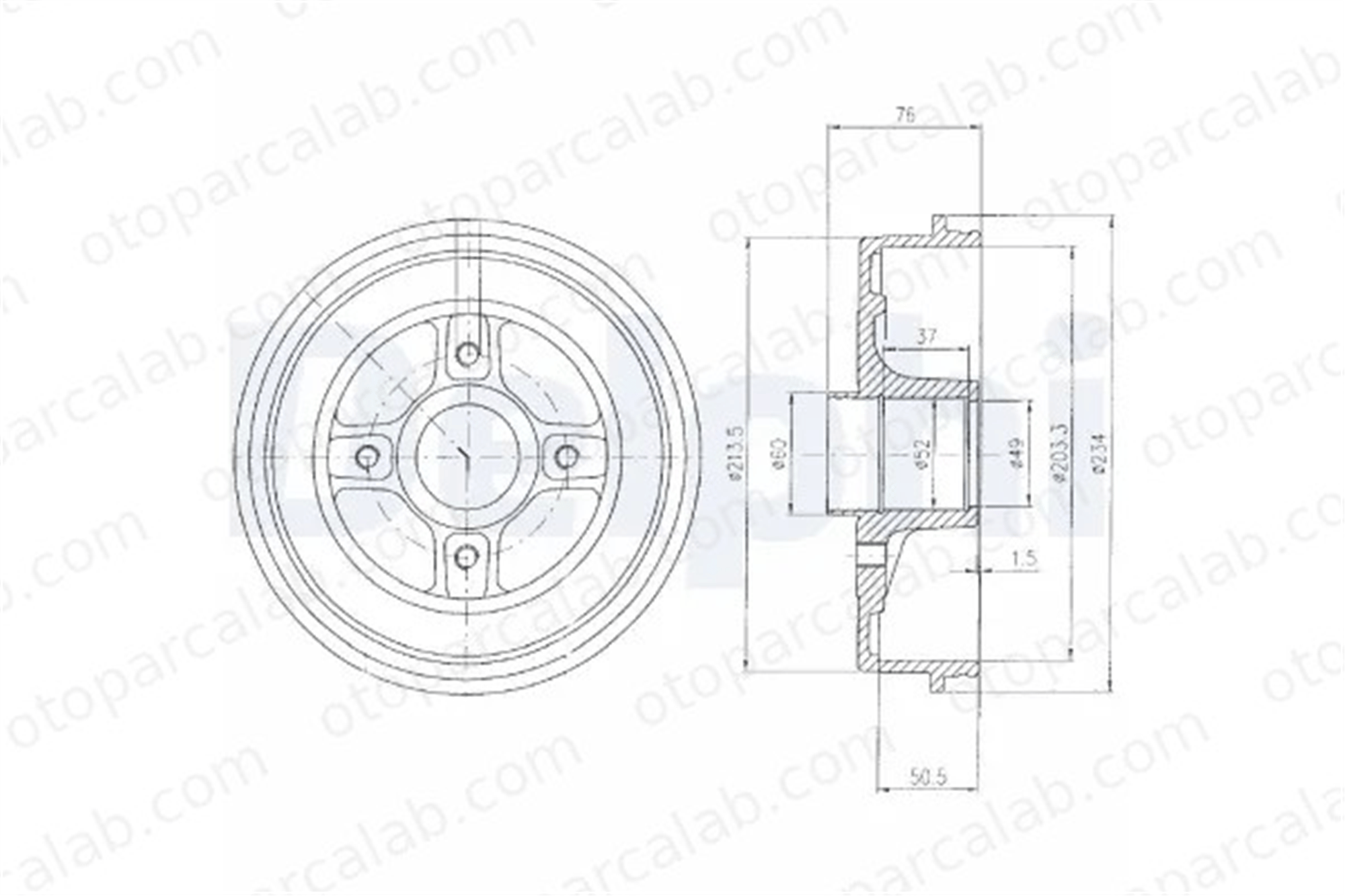 DELPHI BF281 Kampana Arka Sağ veya Sol RENAULT 19 II Chamade 19 II 8200276843 8200290352