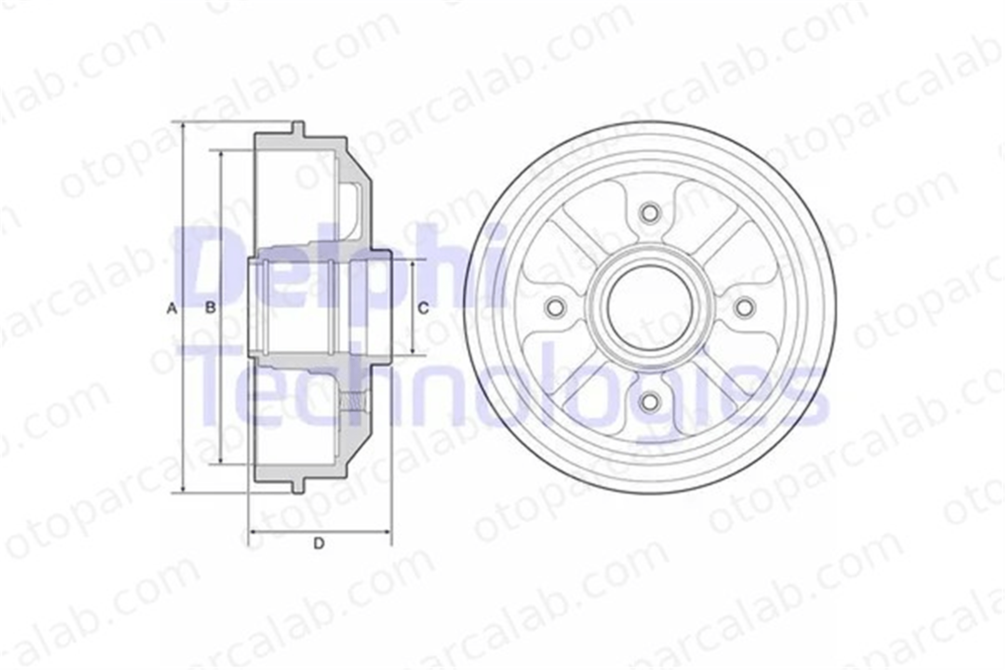 DELPHI BF282 Kampana Arka Sağ veya Sol PEUGEOT 309 II CITROËN ZX 424732 9478267980