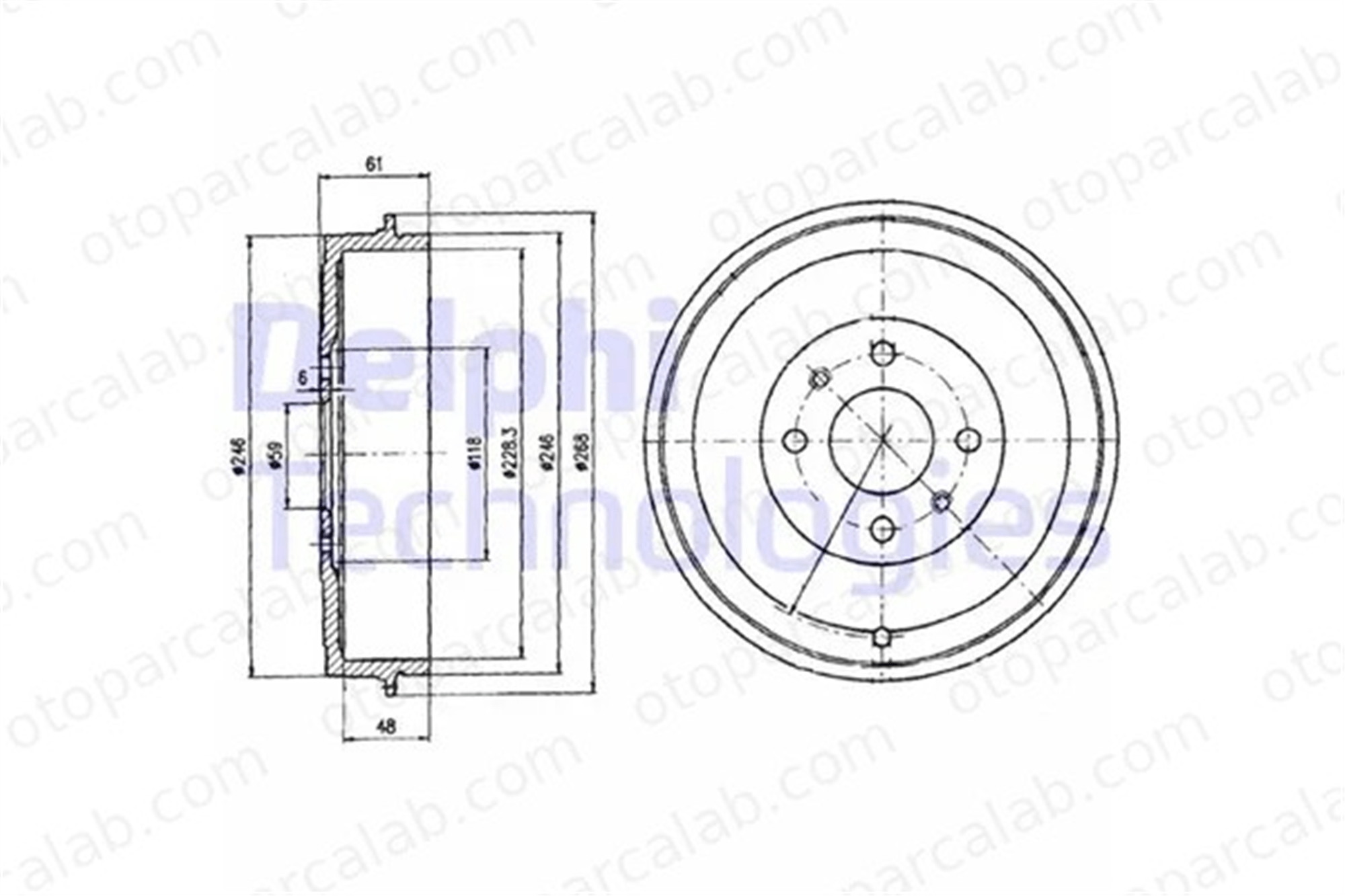 DELPHI BF379 Kampana Arka Sağ veya Sol FIAT TEMPRA S.W. TEMPRA 60814839 7769850