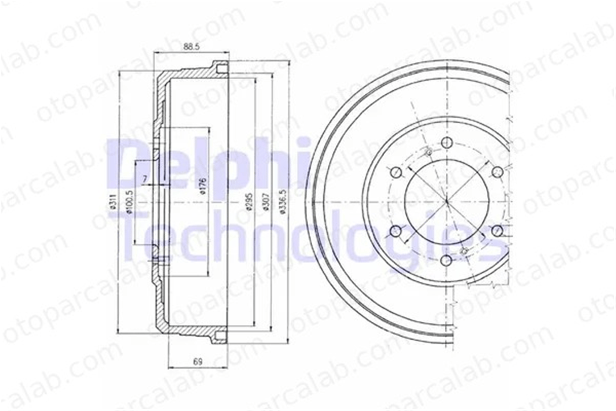 DELPHI BF461 Kampana Arka Sağ veya Sol NISSAN PICK UP PATHFINDER II 432060W710 432062S600
