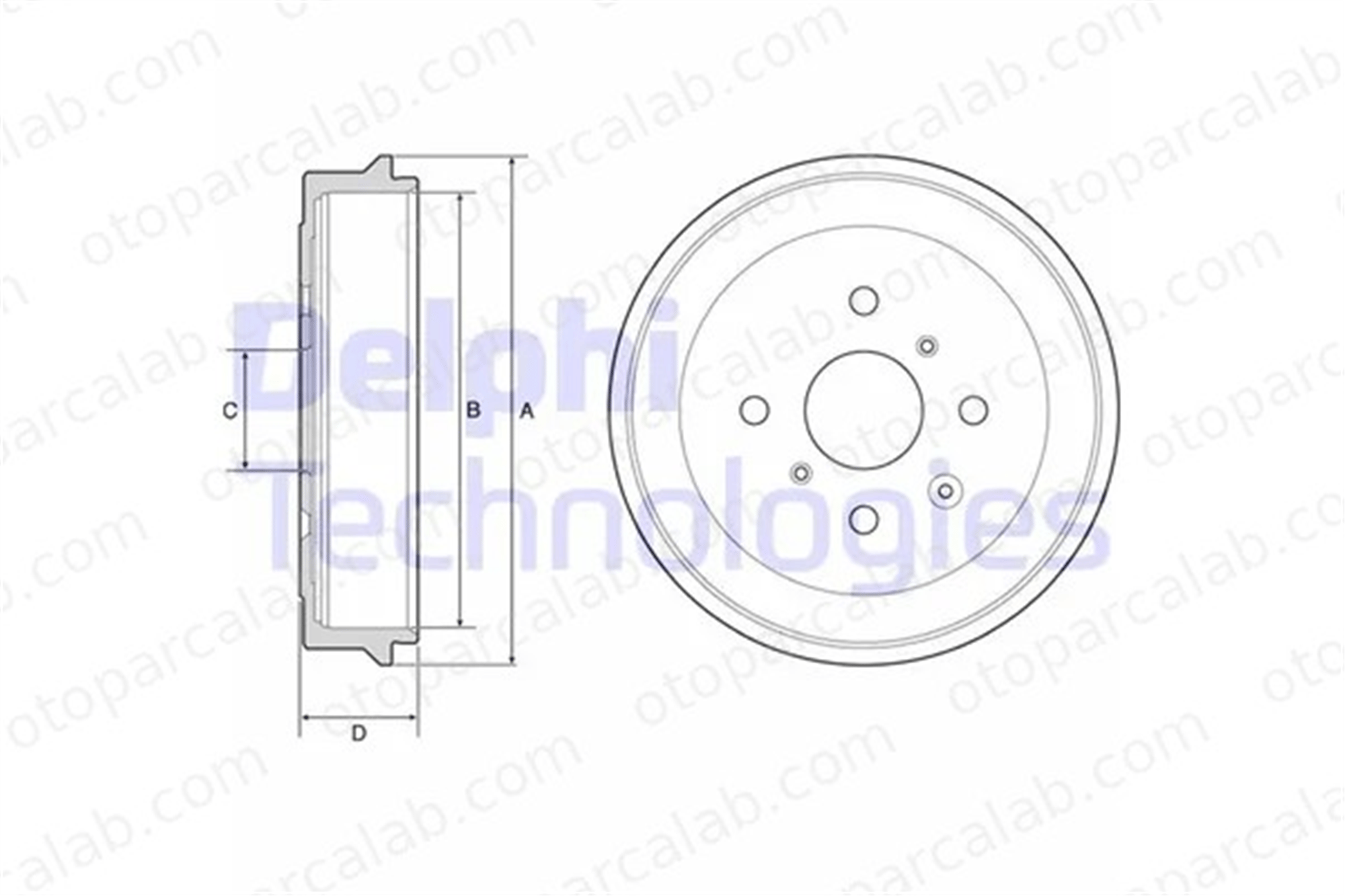 DELPHI BF506 Kampana Arka Sağ veya Sol TOYOTA AYGO CITROËN C1 II 1012393700 LK3502111