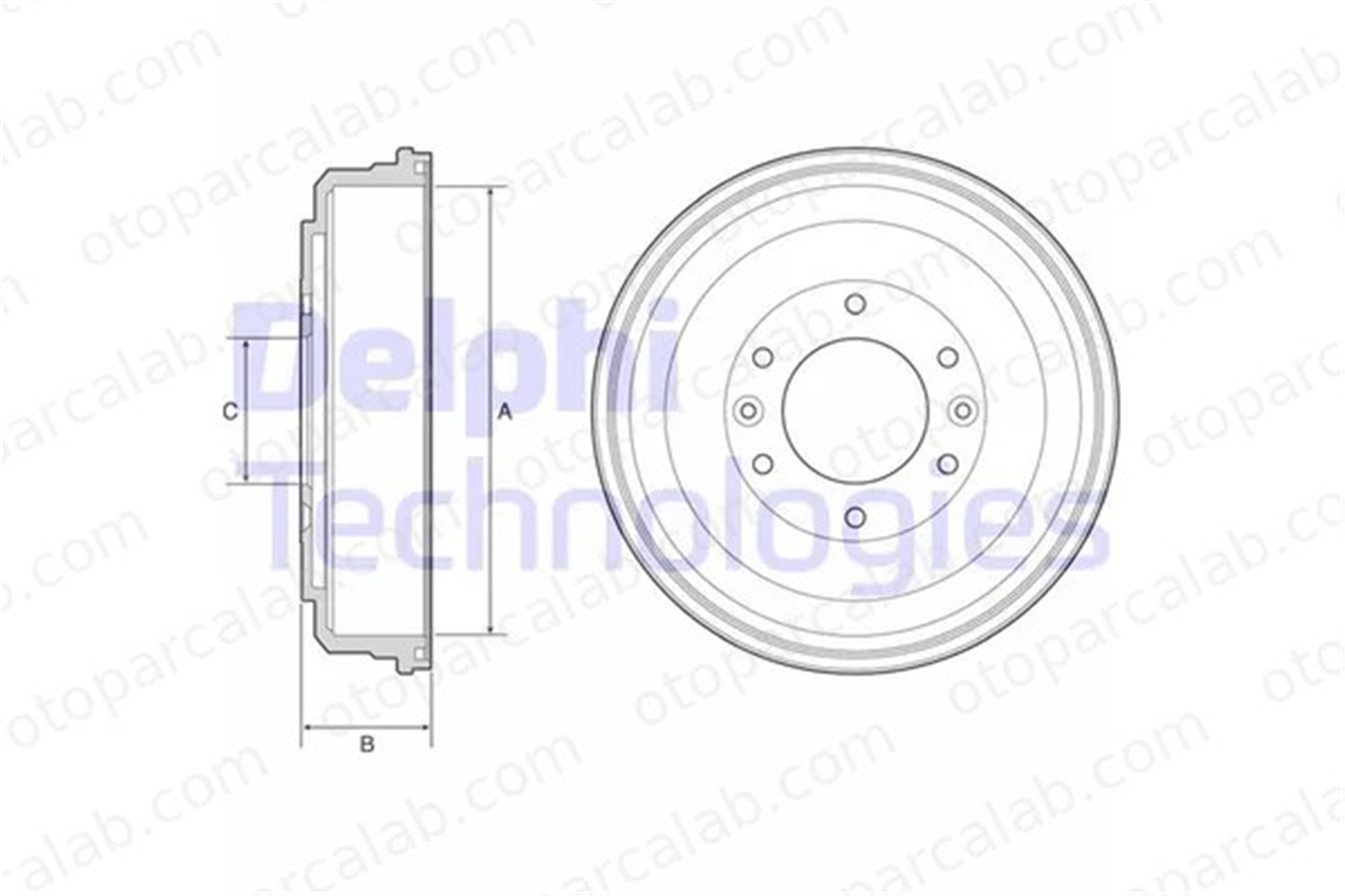 DELPHI BF555 Kampana Arka Sağ veya Sol HYUNDAI H-1 Cargo H-1 Travel 584114H000