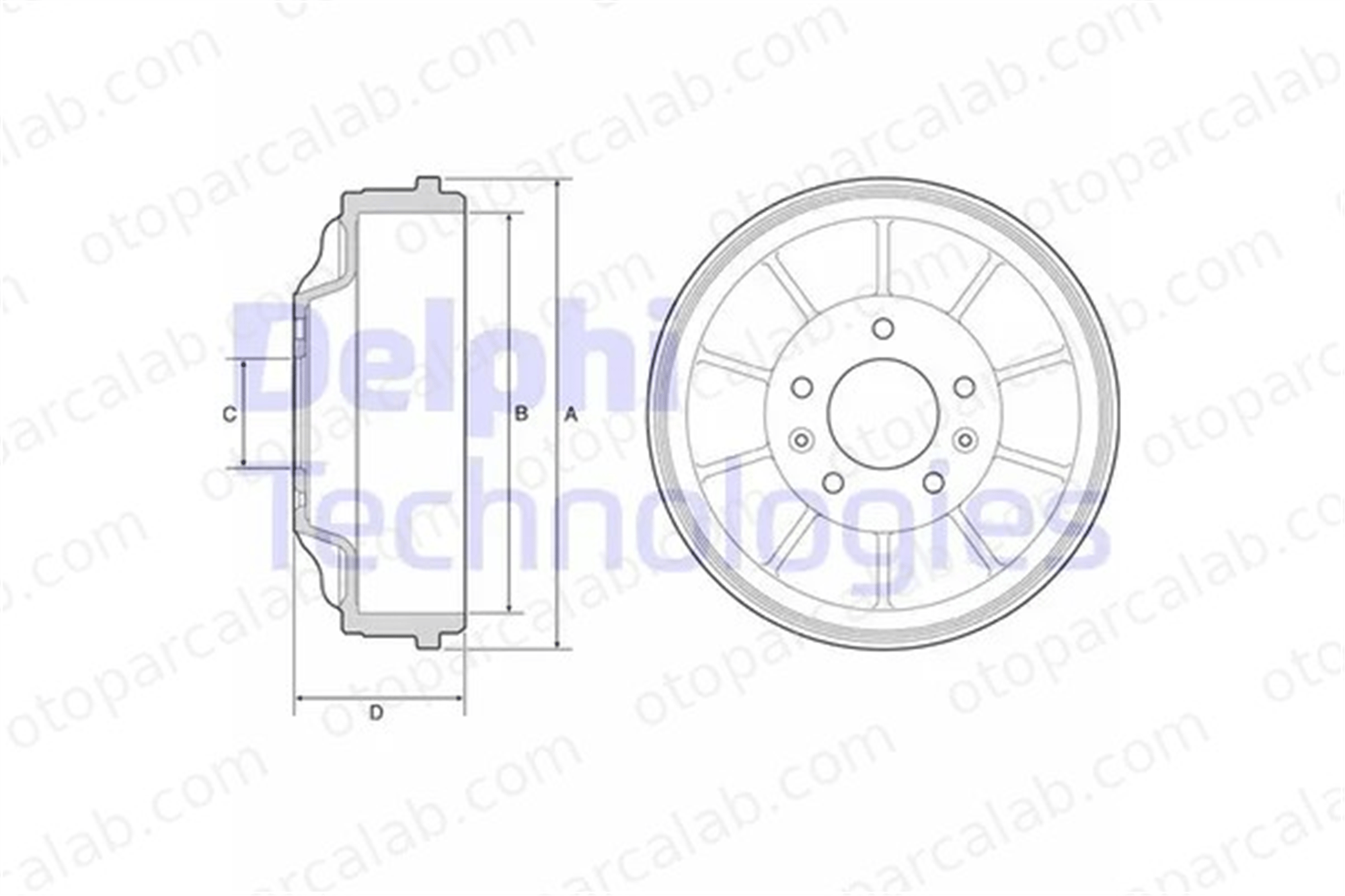 DELPHI BF562 Kampana Arka Sağ veya Sol TOYOTA PROACE Panelvan/Van CITROËN JUMPY 1401417180 424751