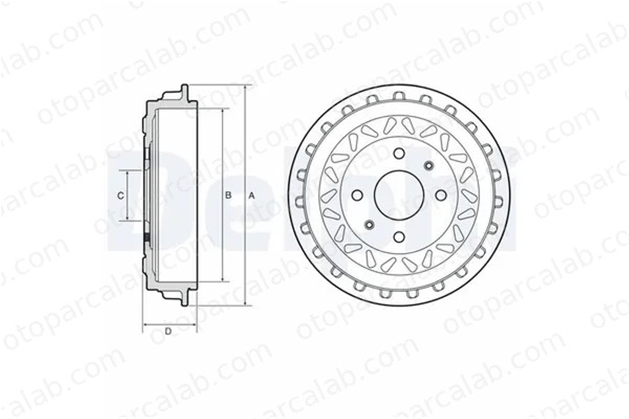 DELPHI BF663 Kampana Arka Sağ veya Sol LANCIA YPSILON FIAT MAREA 52127281