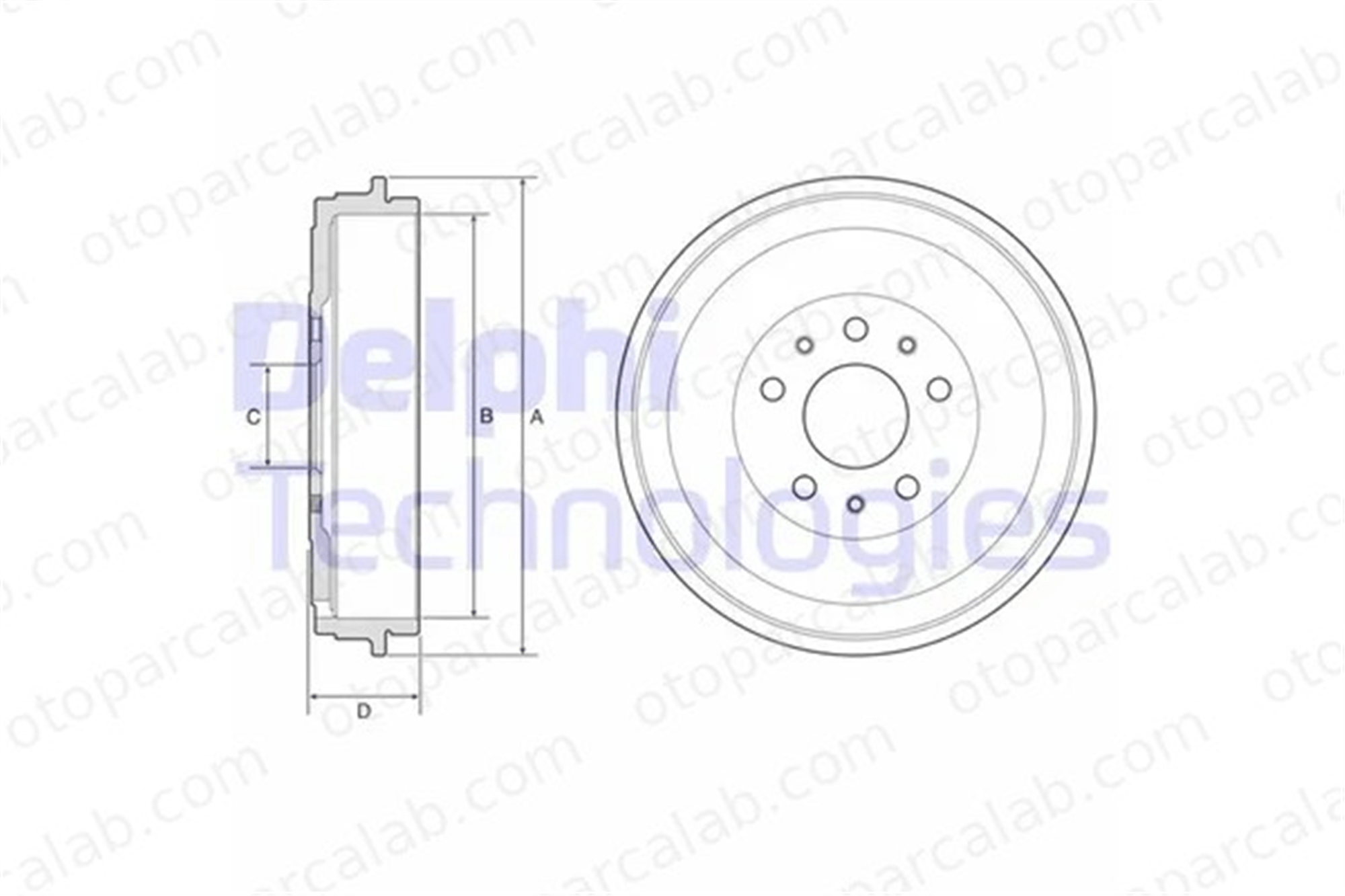 DELPHI BF767 Kampana Arka Sağ veya Sol OPEL COMBO Kasa/büyük limuzin COMBO Tour 51990128 51898123