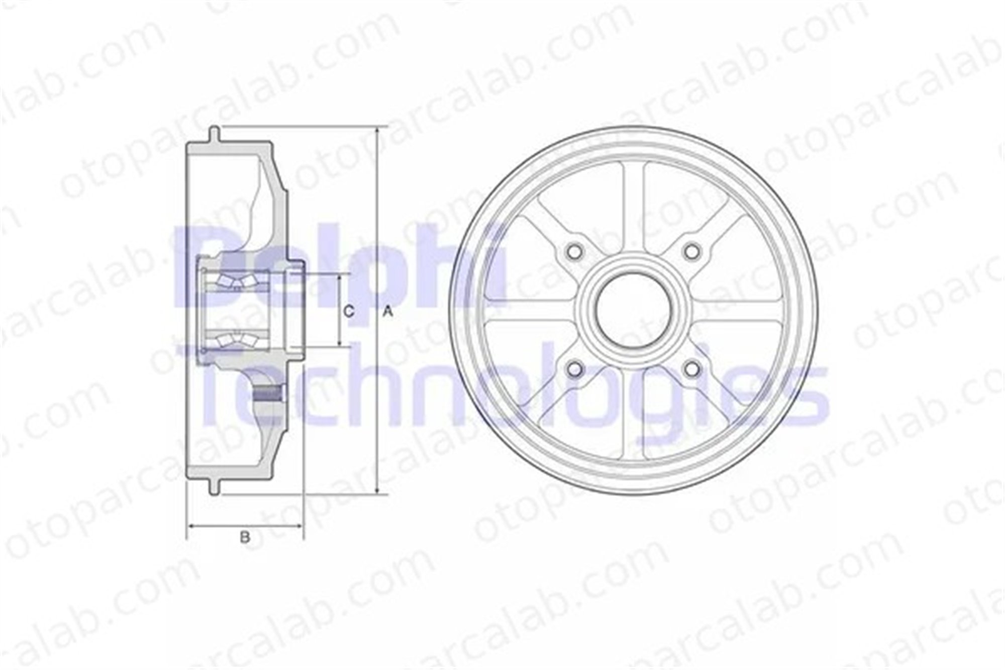 DELPHI BFR484 Kampana Arka Sağ veya Sol PEUGEOT 208 I CITROËN C3 III 424759