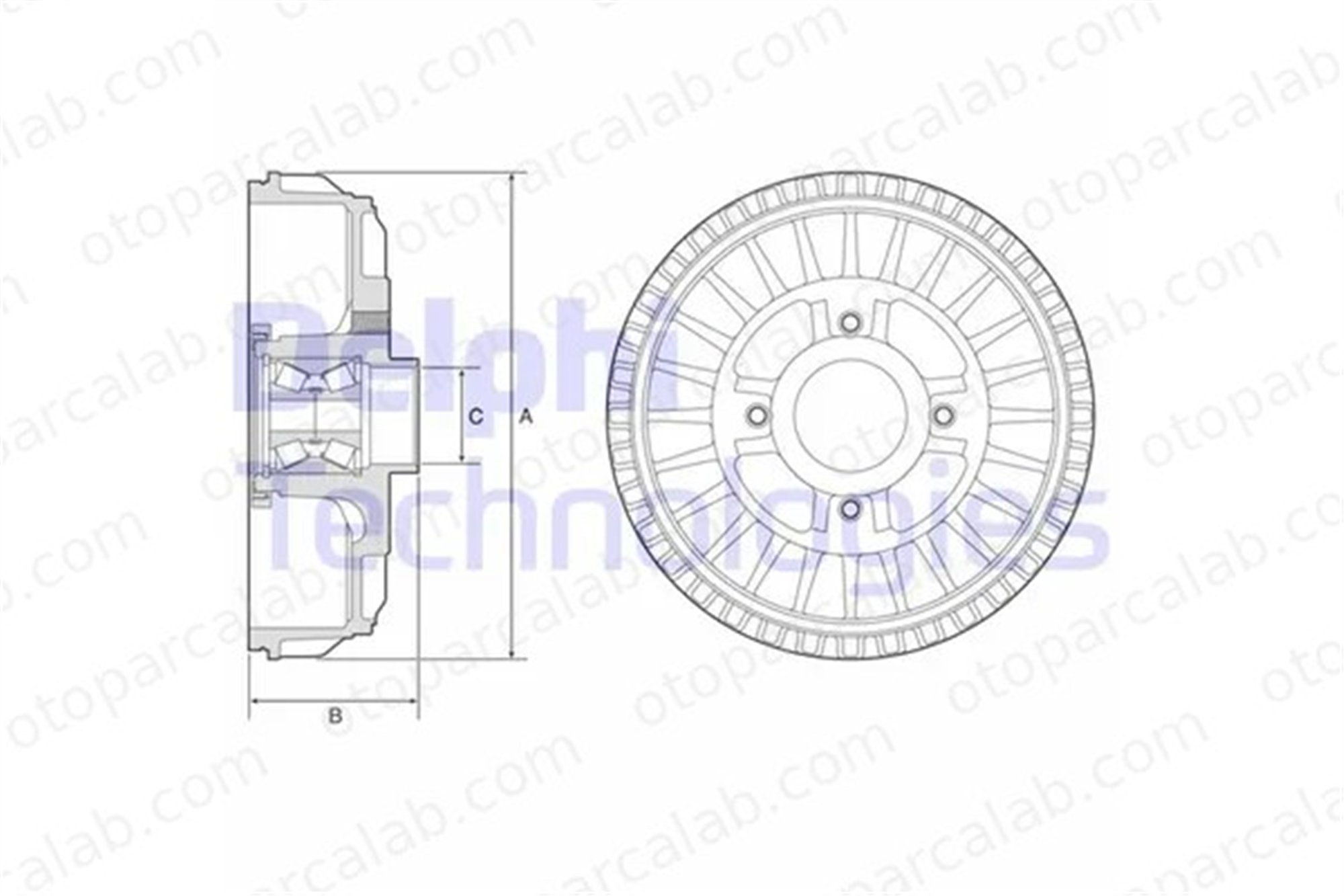 DELPHI BFR621 Kampana Arka Sağ veya Sol RENAULT KANGOO / GRAND KANGOO II KANGOO Express 432000505R 432001324R