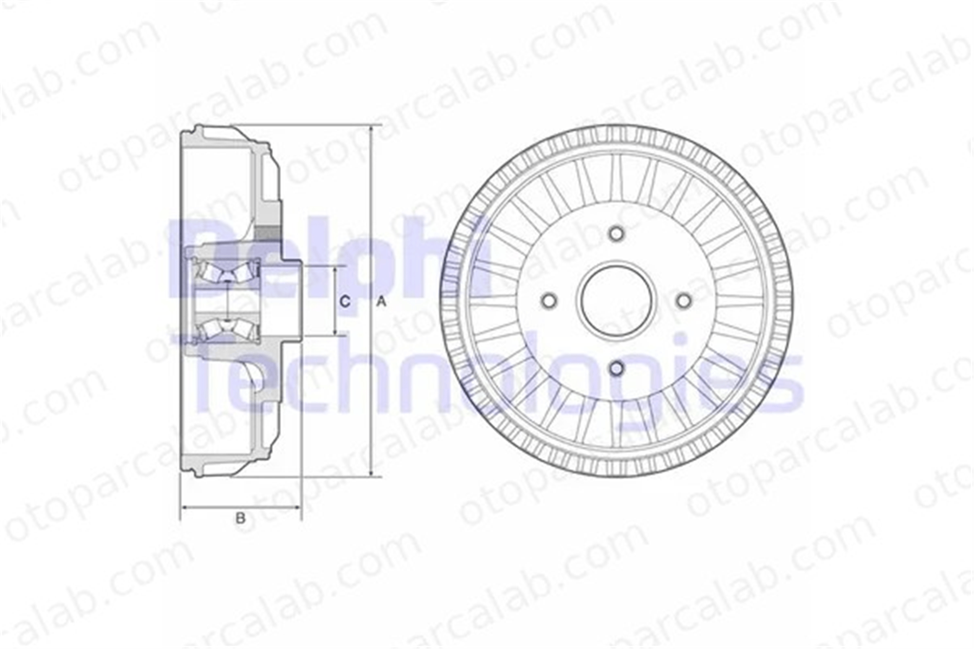 DELPHI BFR768 Kampana Arka Sağ veya Sol DACIA LOGAN MCV LOGAN MCV II 432001316R 432002901R